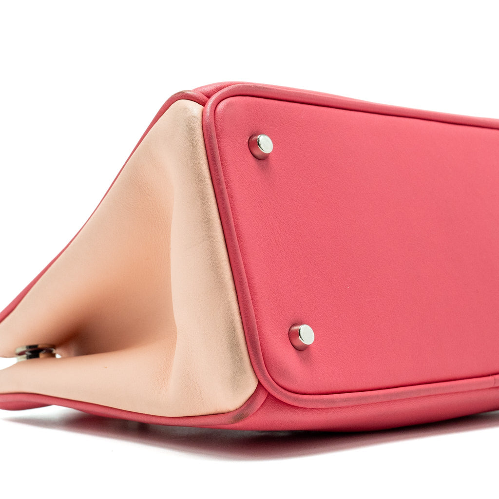 DIOR MINI DIORISSIMO TOTE BAG CALFSKIN DARK PINK/LIGHT PINK SHW