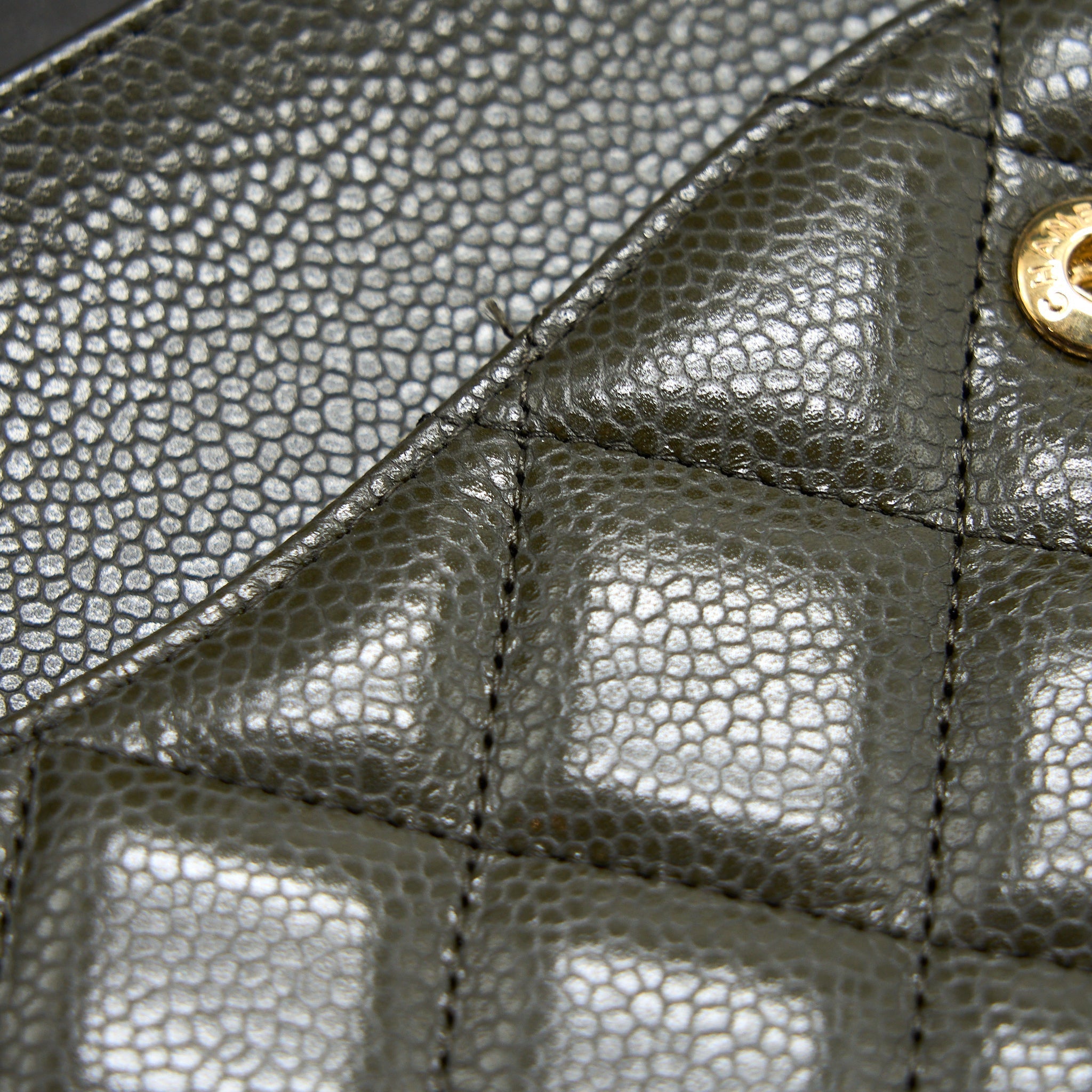CHANEL CLASSIC JUMBO DOUBLE FLAP BAG CAVIAR OLIVE GREEN GHW