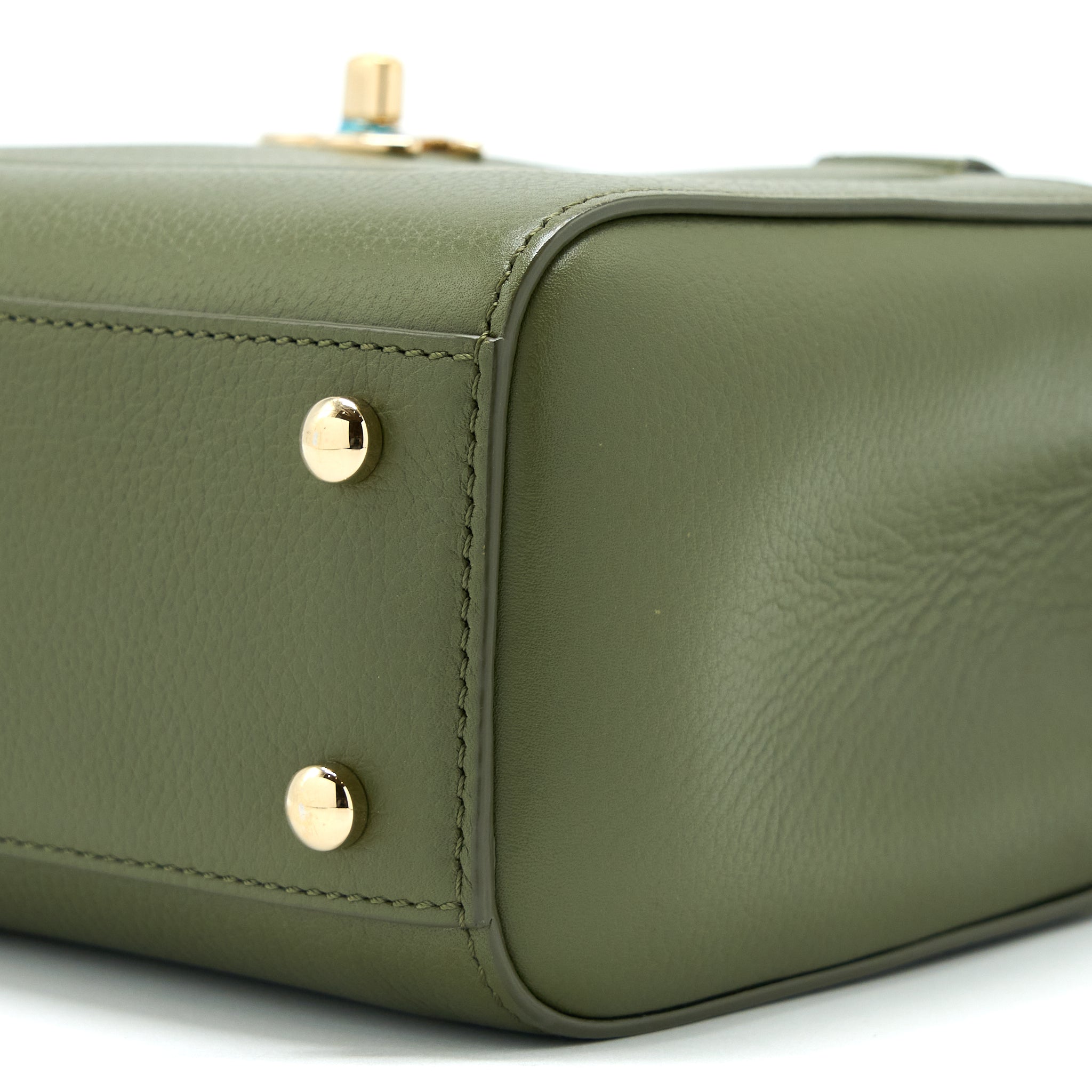 CHANEL SMALL TOP HANDLE TOTE CALFSKIN GREEN LGHW
