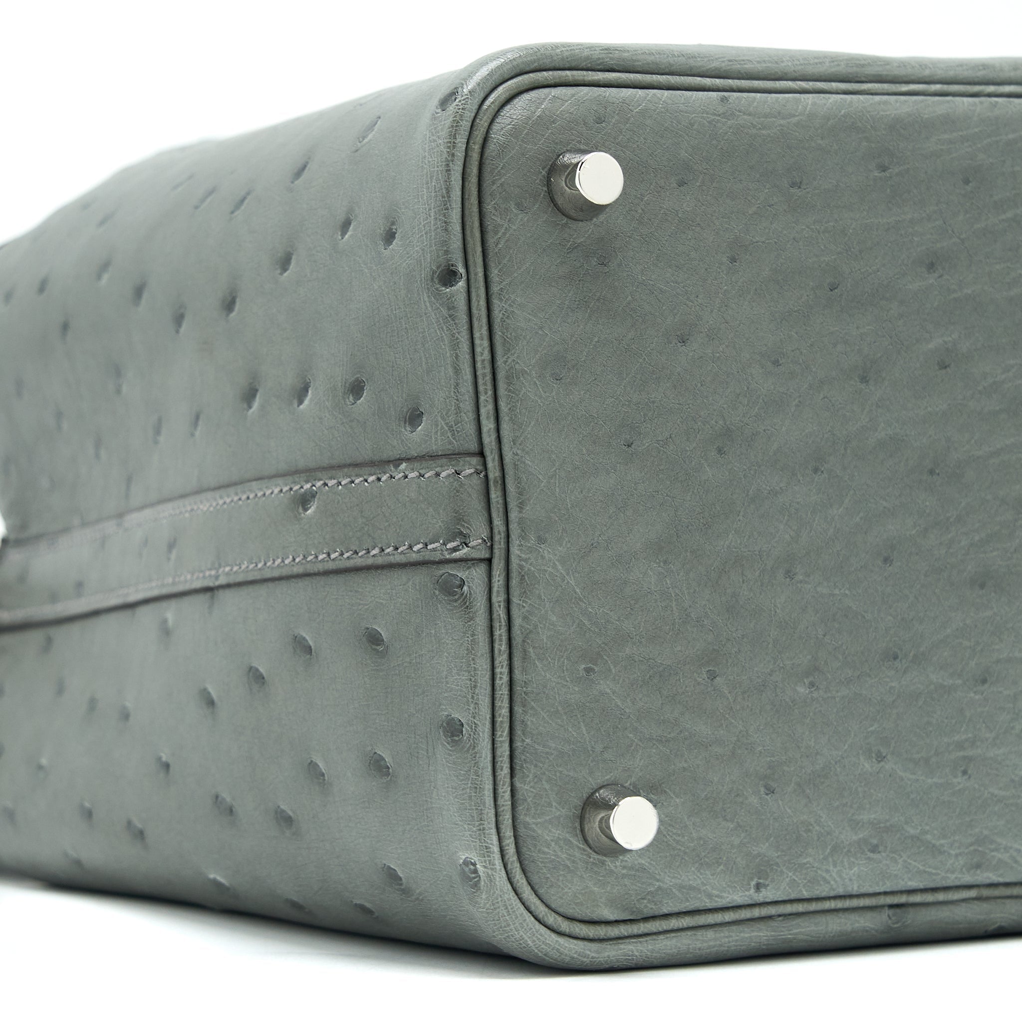 HERMES PICOTIN 18 LOCK BAG OSTRICH GRIS MEYER SHW