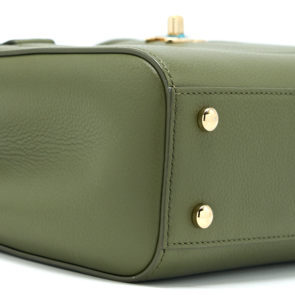 CHANEL SMALL TOP HANDLE TOTE CALFSKIN GREEN LGHW