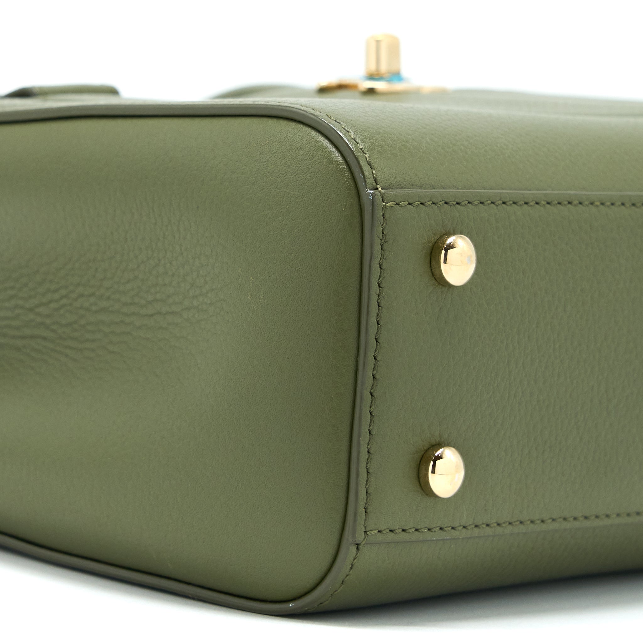 CHANEL SMALL TOP HANDLE TOTE CALFSKIN GREEN LGHW