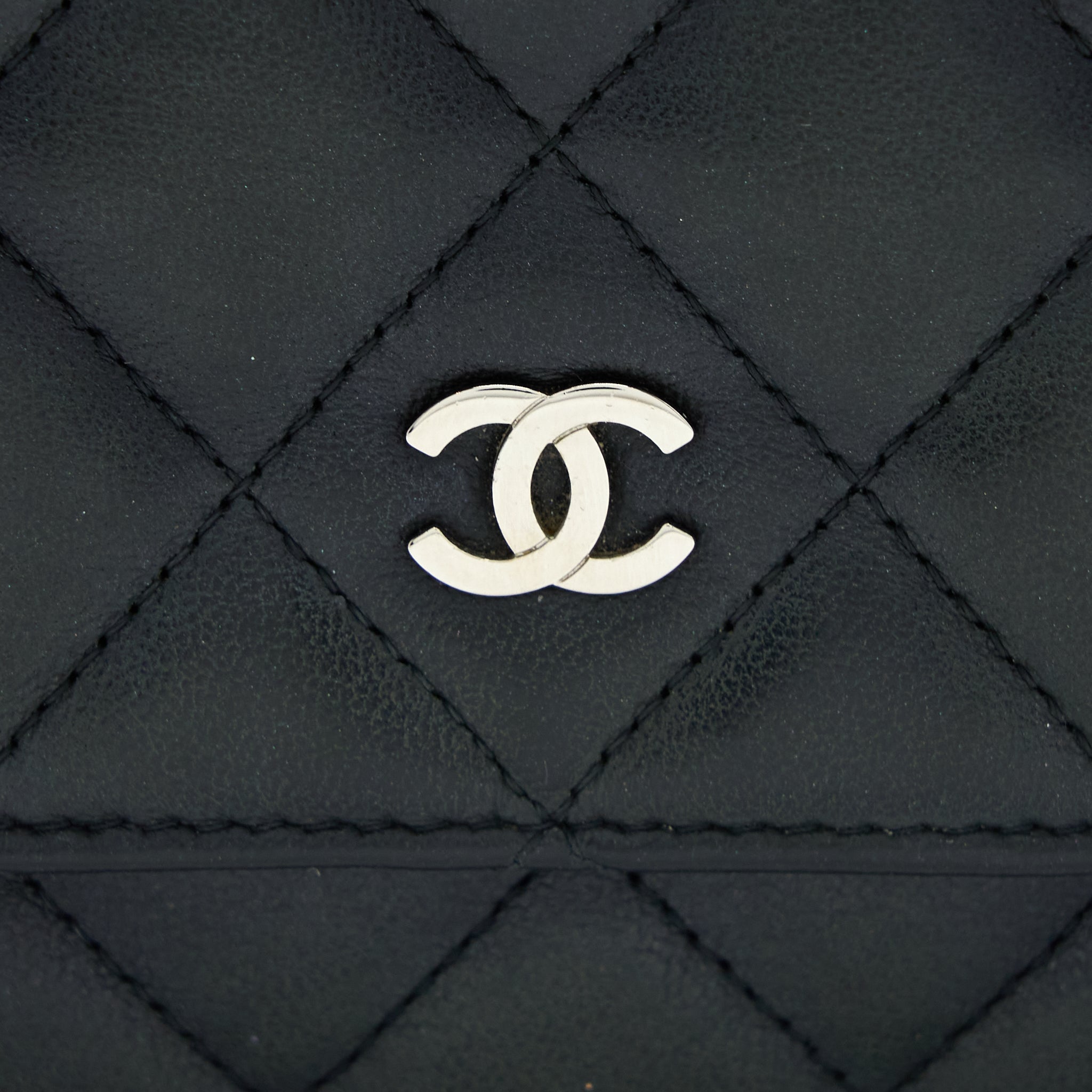 CHANEL CLASSIC WALLET ON CHAIN LAMBSKIN BLACK SHW