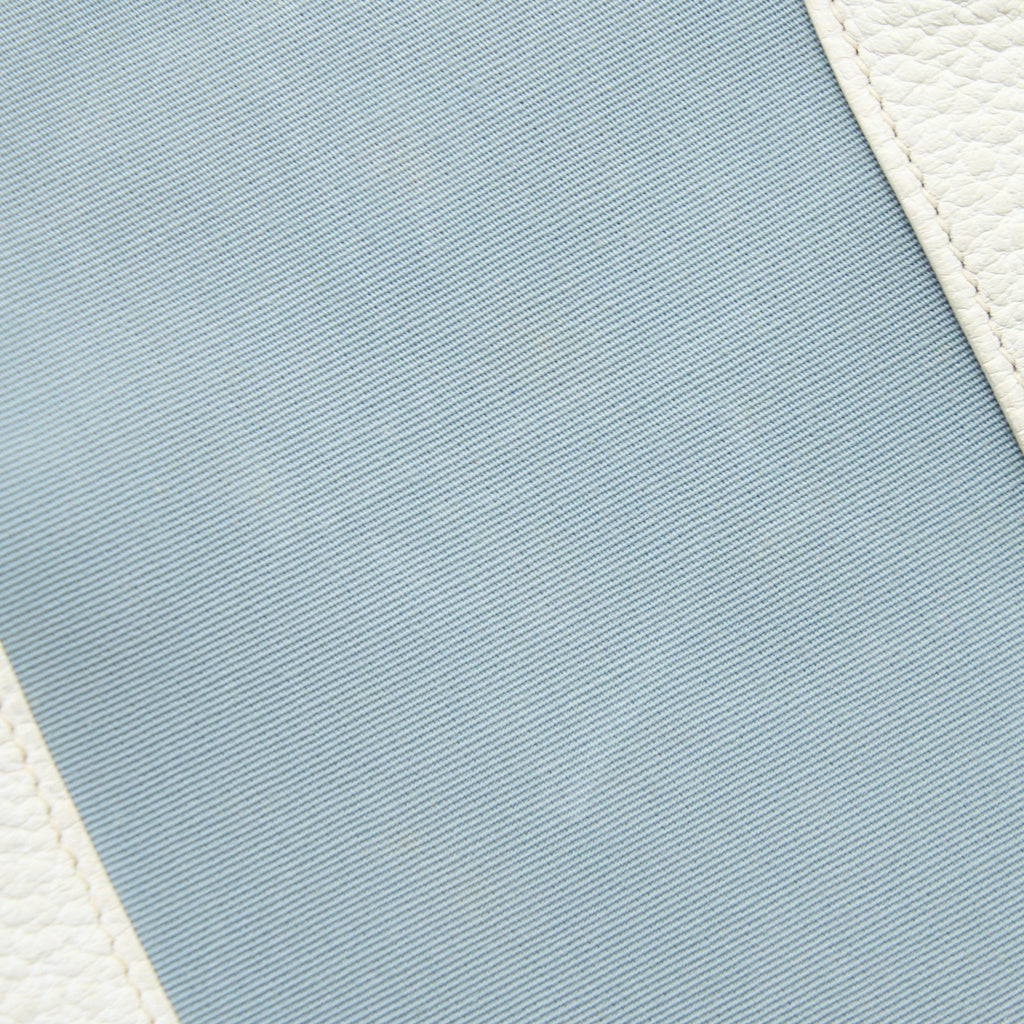 HERMES GARDEN PARTY 36 LEATHER/CANVAS LIGHT BLUE/BLANC SHW