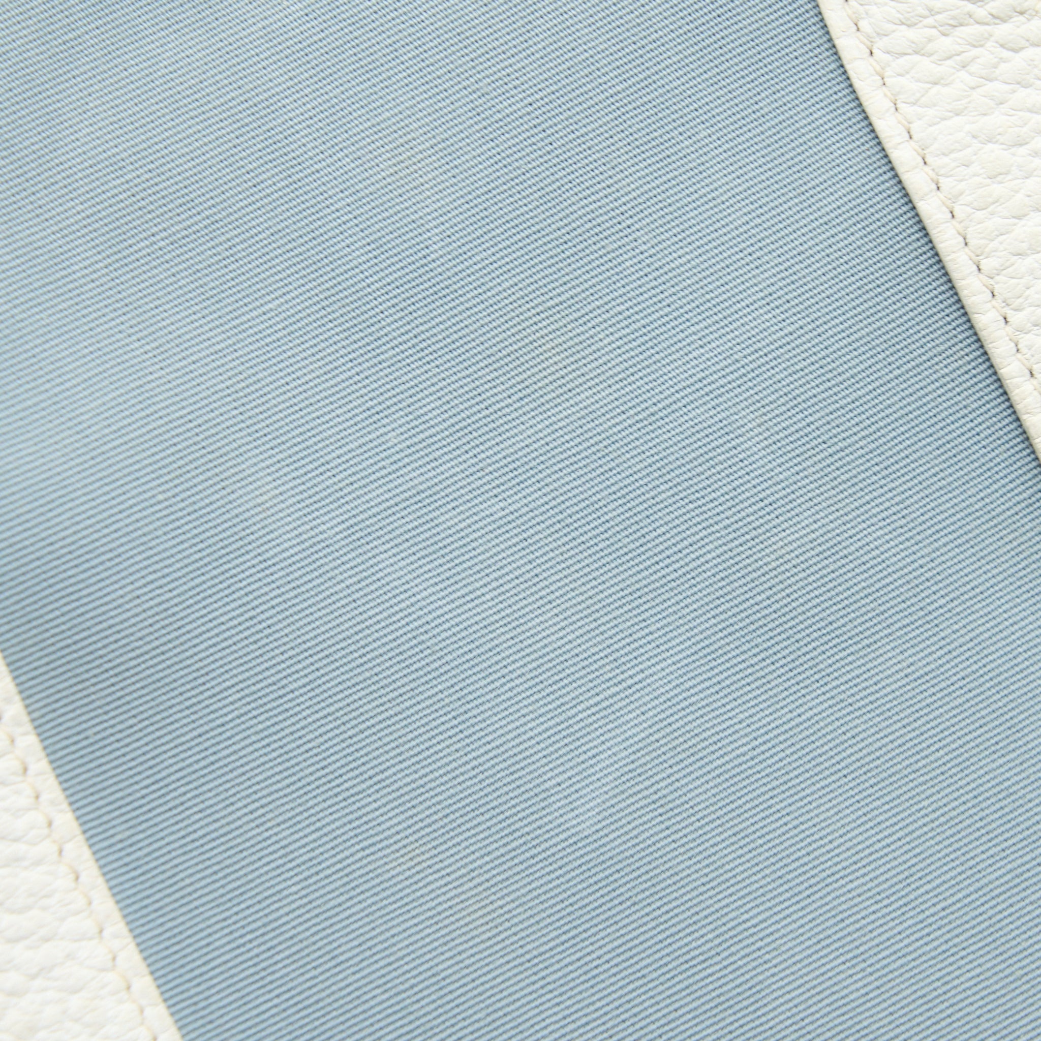HERMES GARDEN PARTY 36 LEATHER/CANVAS LIGHT BLUE/BLANC SHW