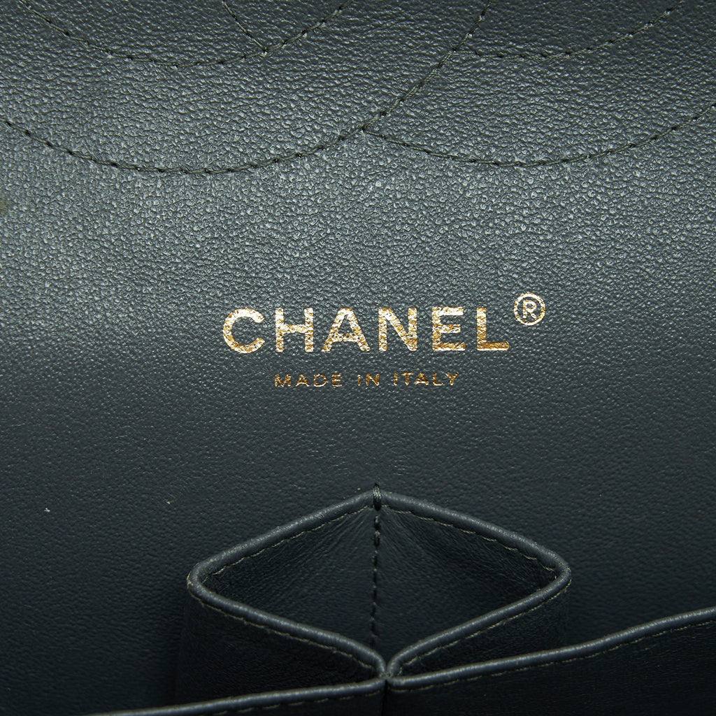 CHANEL JUMBO CLASSIC DOUBLE FLAP BAG LAMBSKIN GREY SHW