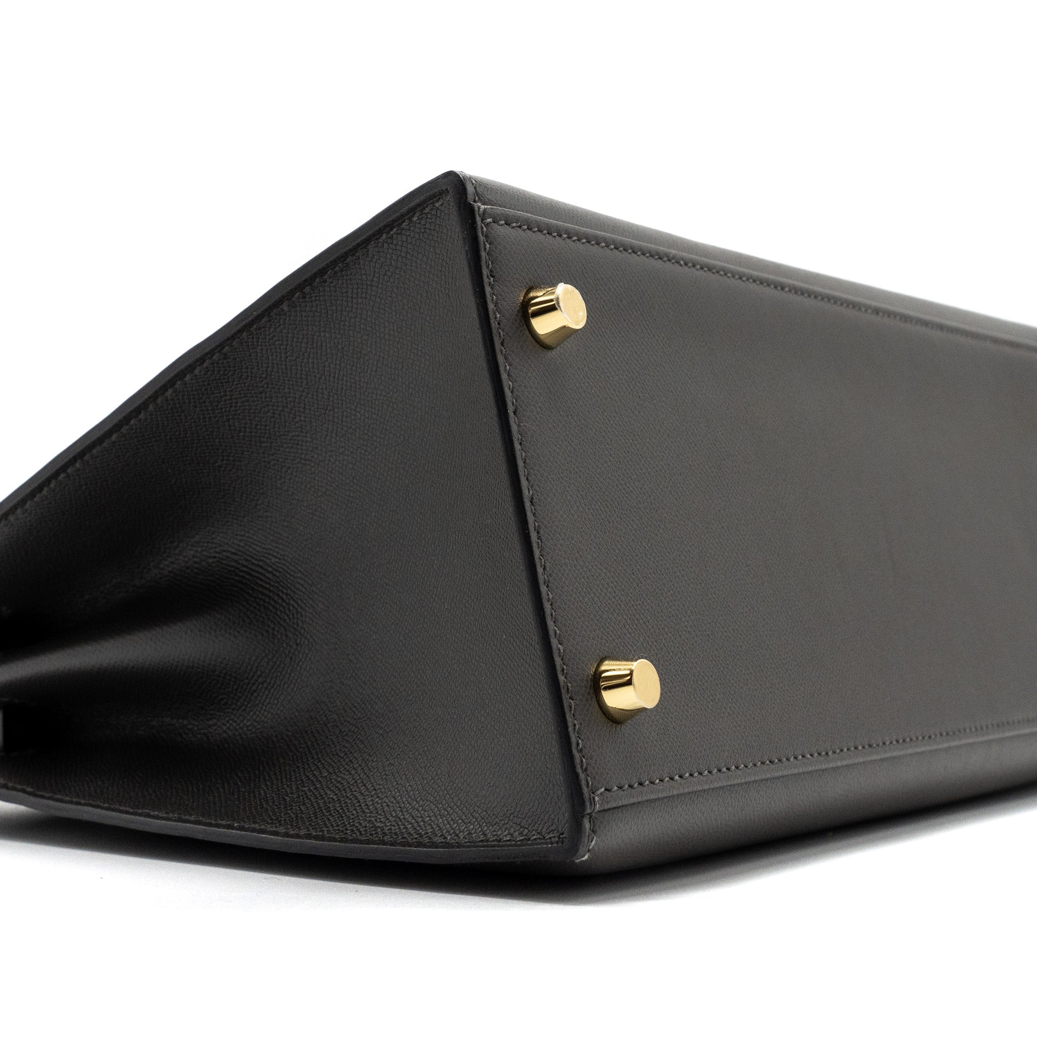 HERMES KELLY 28 MADAME LEATHER GRAPHITE GHW