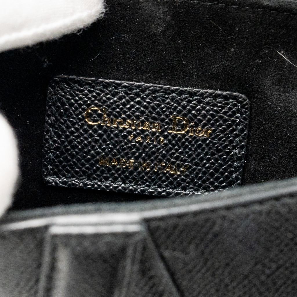 DIOR MINI SADDLE BAG CALFSKIN BLACK GHW