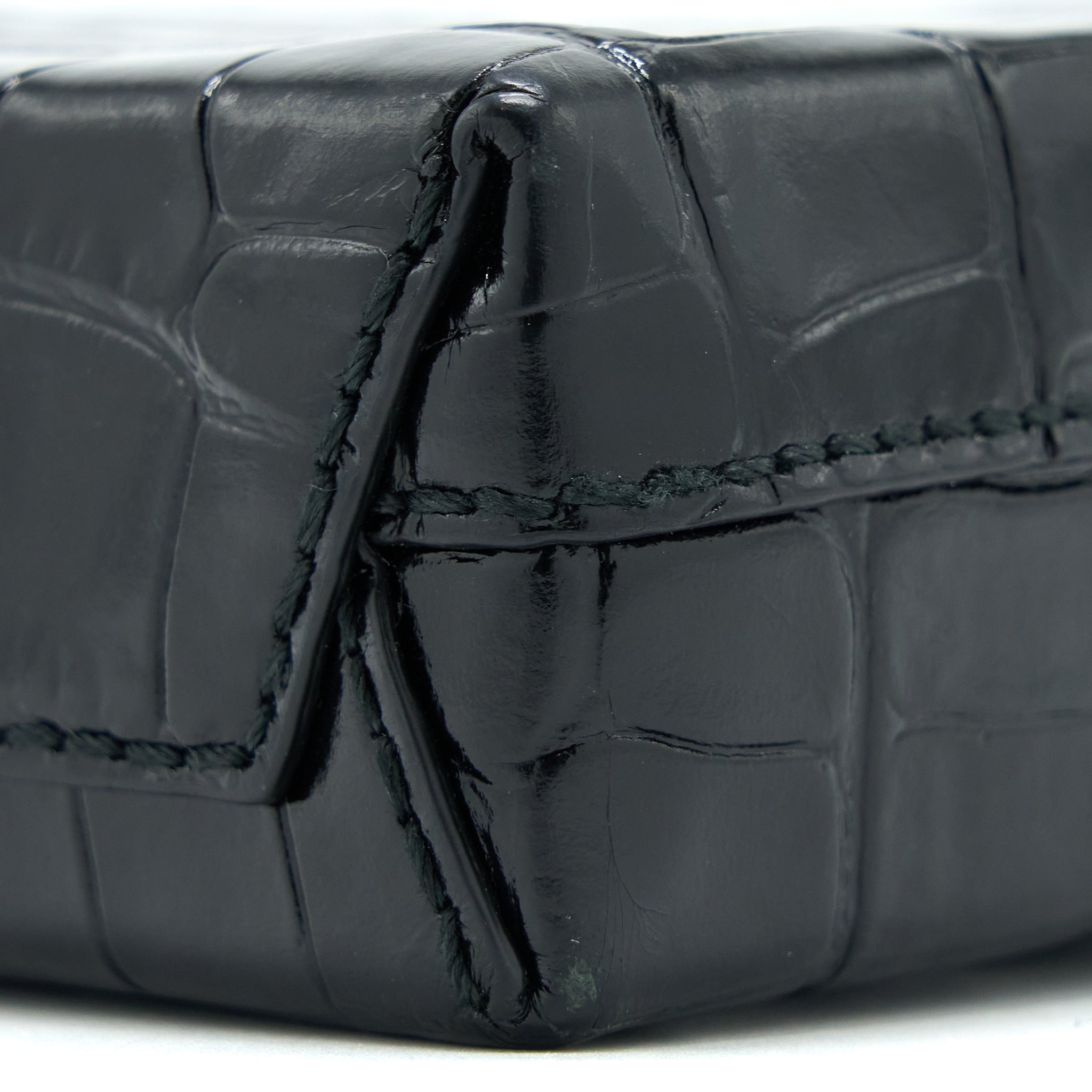 BALENCIAGA MINI SHOPPING PHONE POUCH CORO-EMBOSS CALFSKIN BLACK SHW