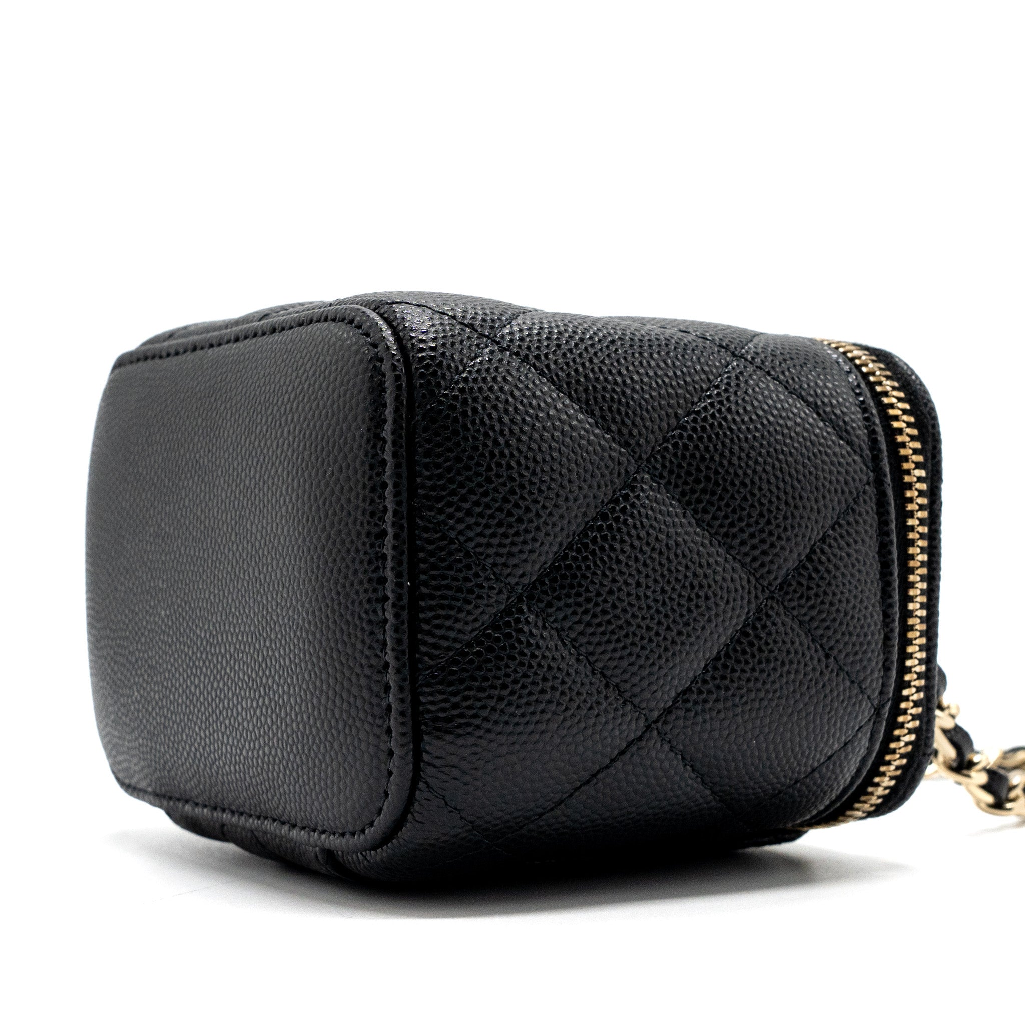 CHANEL MINI VANITY CASE CAVIAR BLACK LGHW