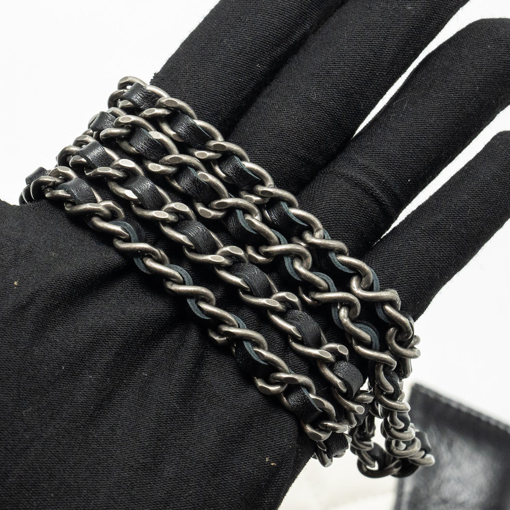 CHANEL GABRIELLE WALLET ON CHAIN CALFSKIN WHITE / BLACK MULTICOLOUR HARDWARE