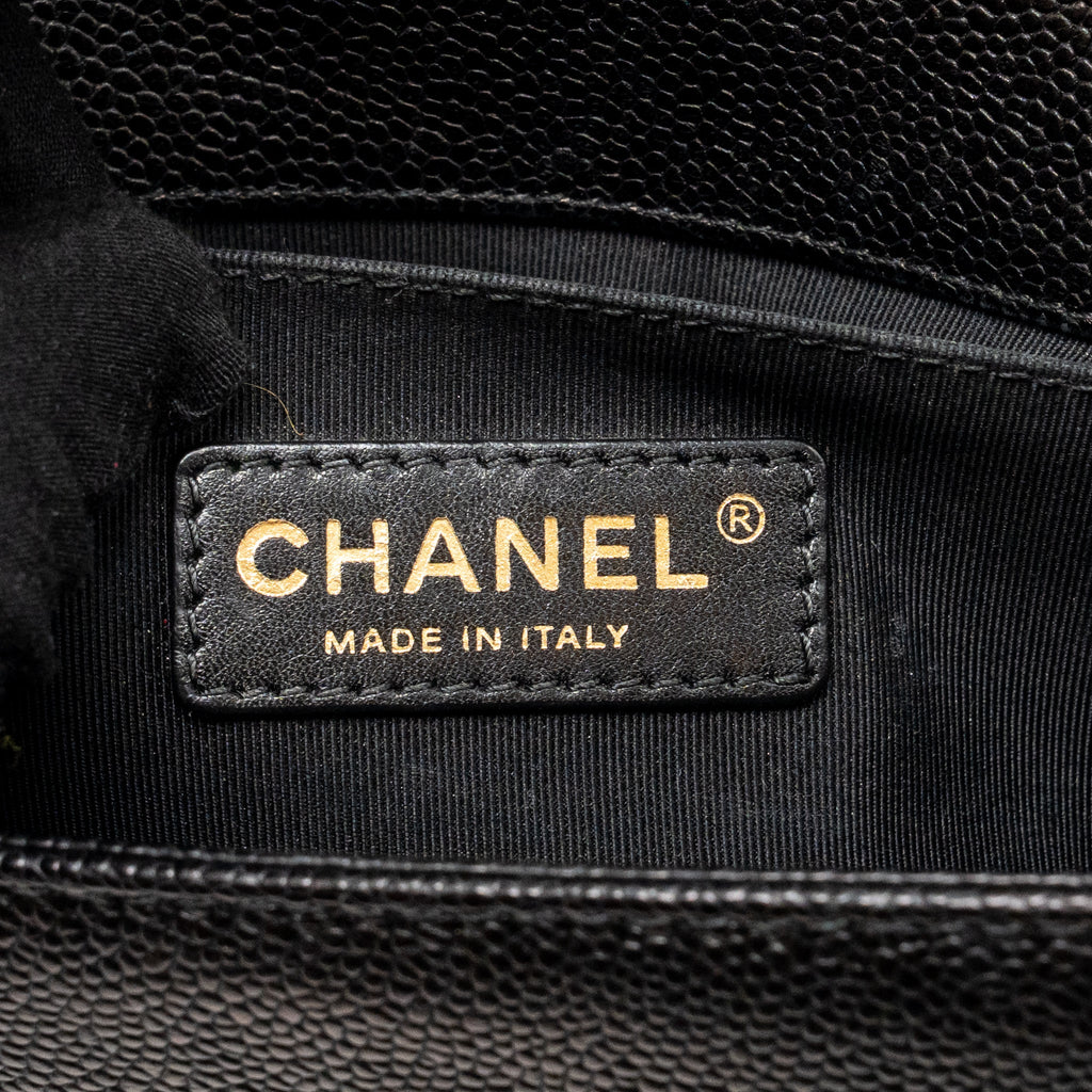 CHANEL SMALL BOY BAG GRAINED CALFSKIN BLACK GHW