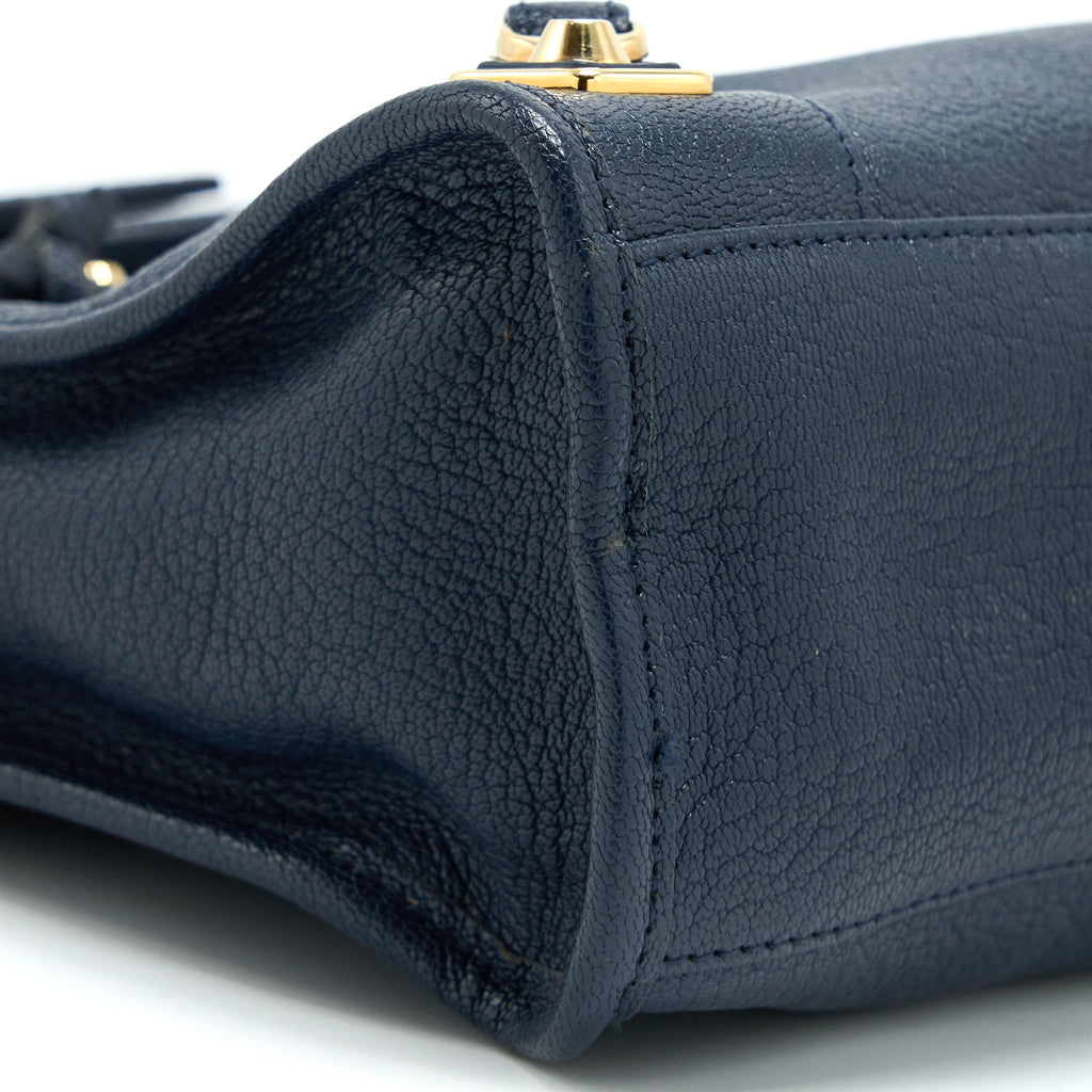 BALENCIAGA MINI CITY BAG NAVY GHW