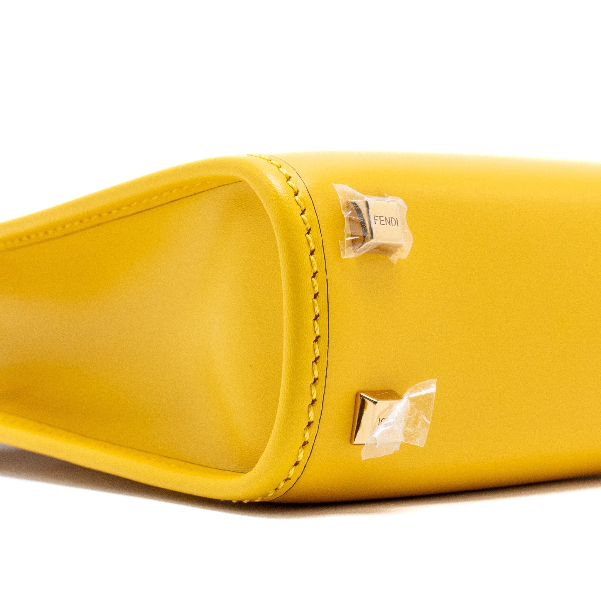 FENDI MINI SUNSHINE SHOPPER CALFSKIN YELLOW GHW