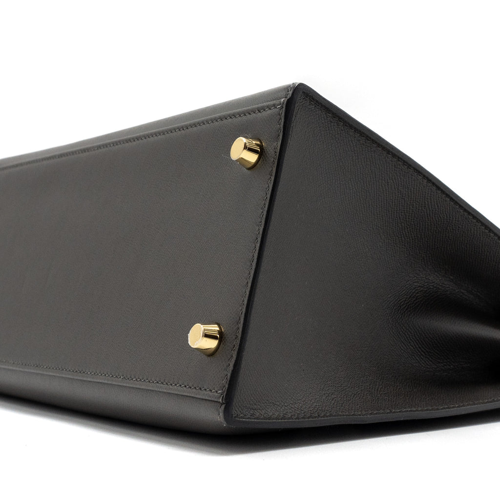 HERMES KELLY 28 MADAME LEATHER GRAPHITE GHW