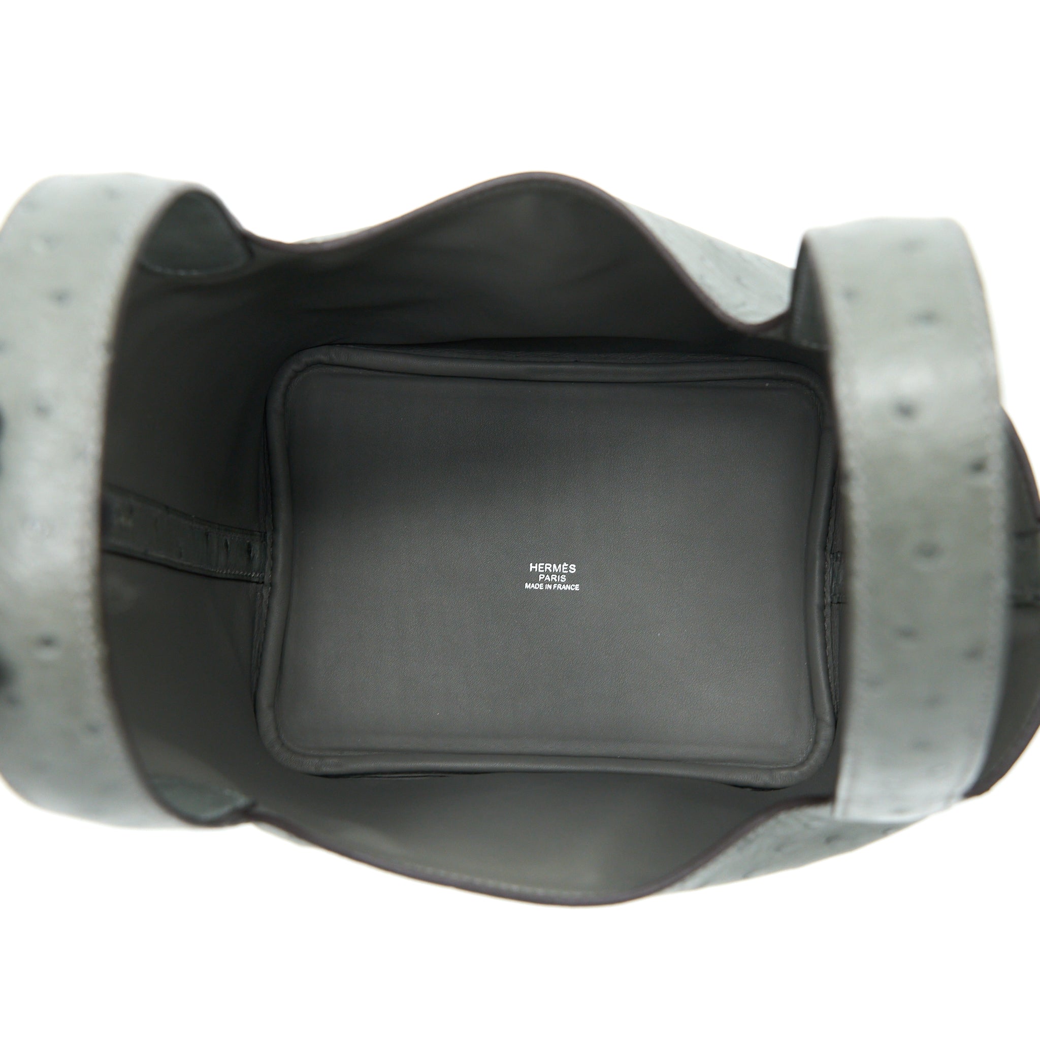 HERMES PICOTIN 18 LOCK BAG OSTRICH GRIS MEYER SHW
