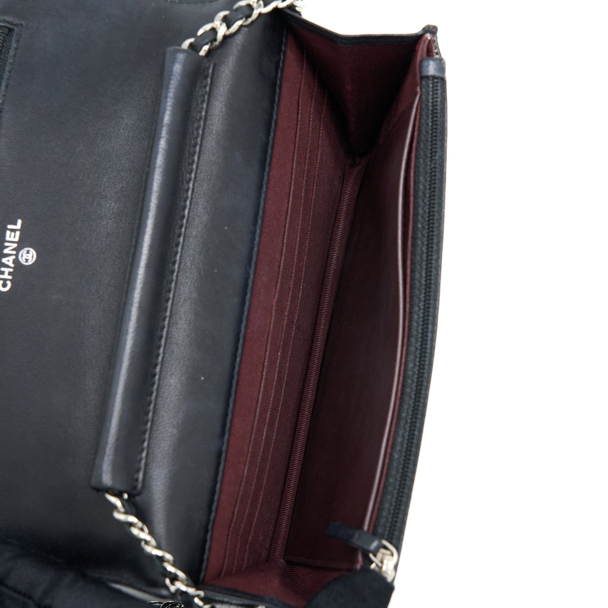 CHANEL CLASSIC WALLET ON CHAIN LAMBSKIN BLACK SHW