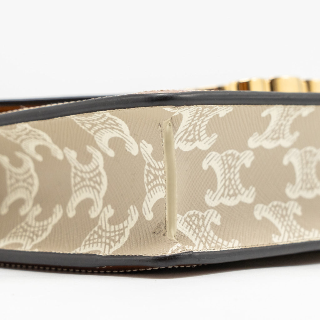 CELINE WALLET ON CHAIN MARGO TRIOMPHE CANVAS/CALFSKIN GHW