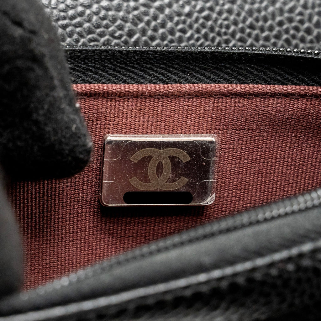 CHANEL CLASSIC WALLET ON CHAIN CAVIAR BLACK SHW (MICROCHIP)