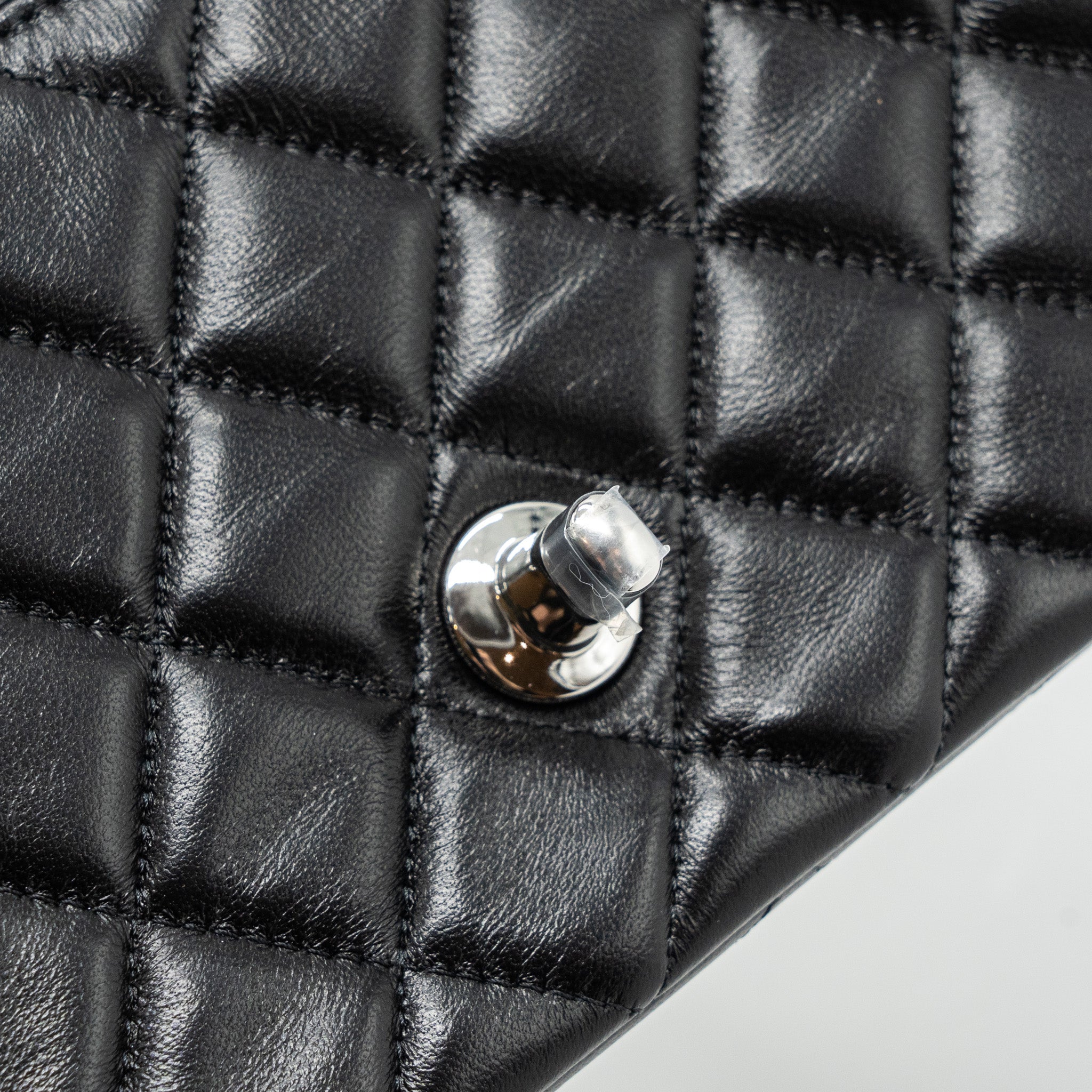 CHANEL CLASSIC MINI RECTANGULAR FLAP BAG LAMBSKIN BLACK SHW (MICROCHIP)