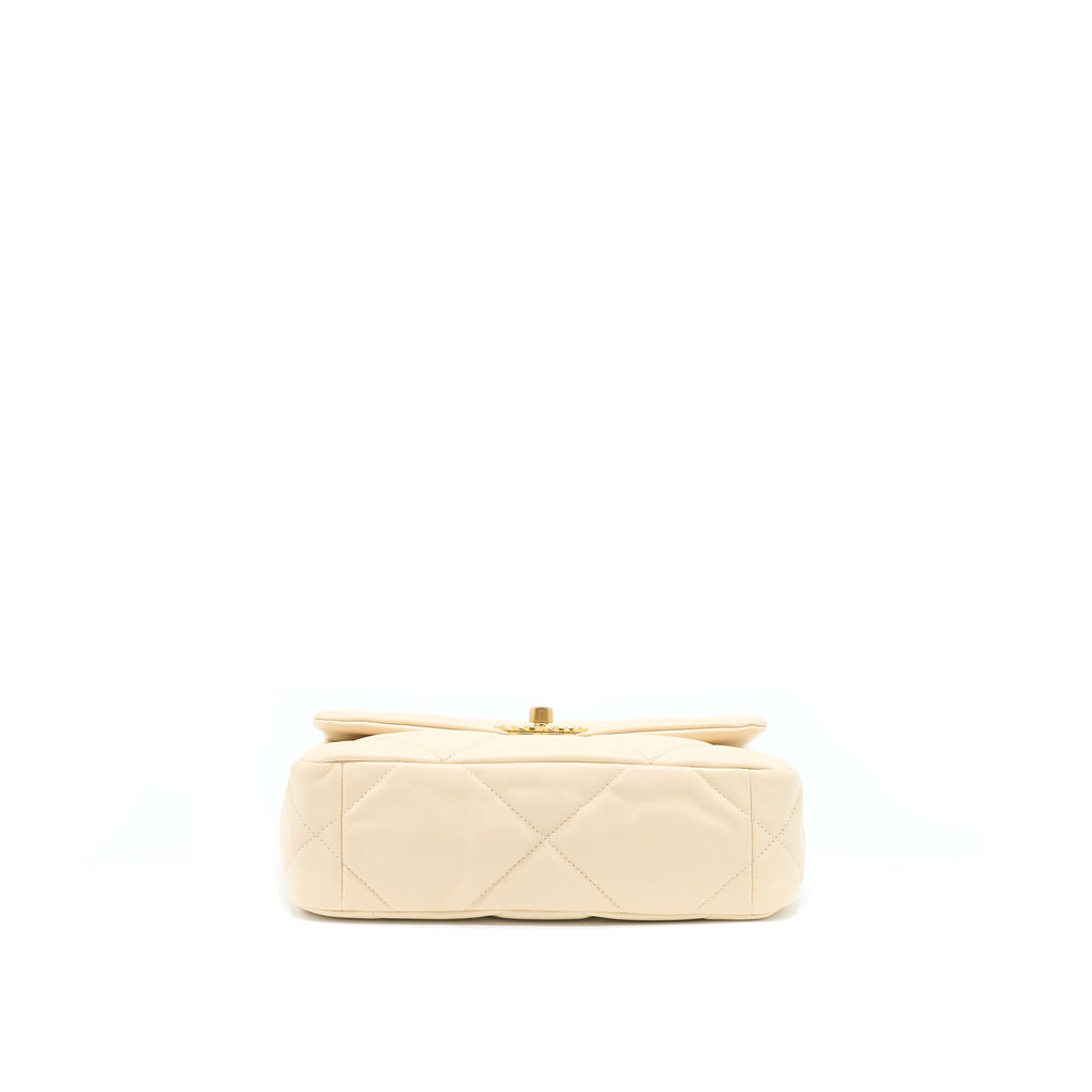 CHANEL SMALL 19 BAG GOATSKIN BEIGE WITH MULTICOLOUR HARDWARE