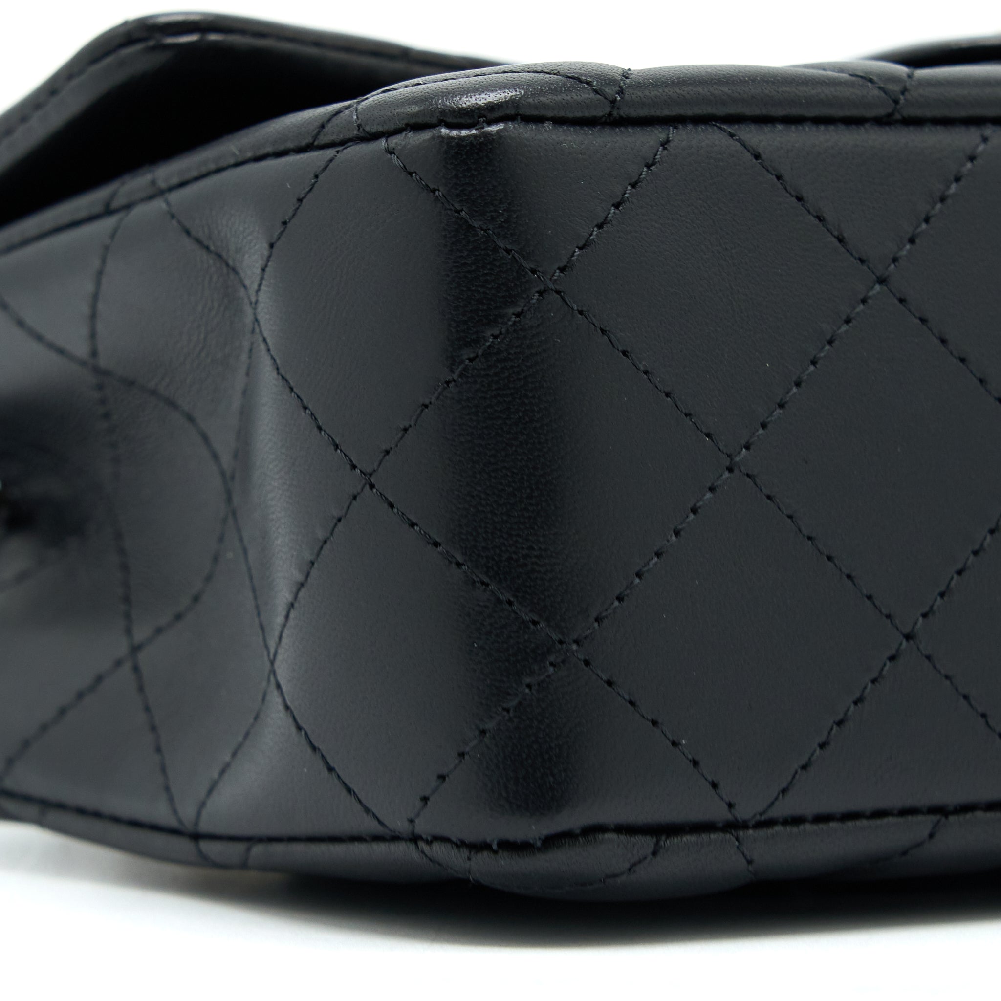 CHANEL CLASSIC MINI RECTANGULAR FLAP BAG LAMBSKIN BLACK LGHW (MICROCHIP)