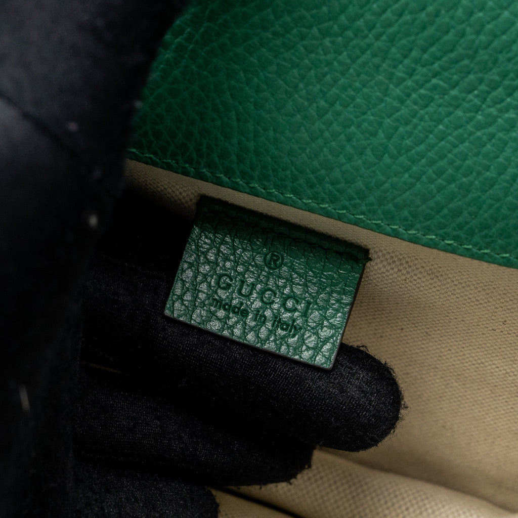 GUCCI DIONYSUS GG MINI BAG CALFSKIN GREEN SHW