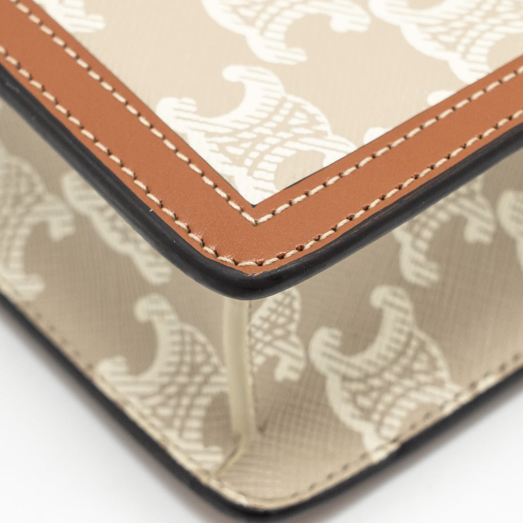 CELINE WALLET ON CHAIN MARGO TRIOMPHE CANVAS/CALFSKIN GHW