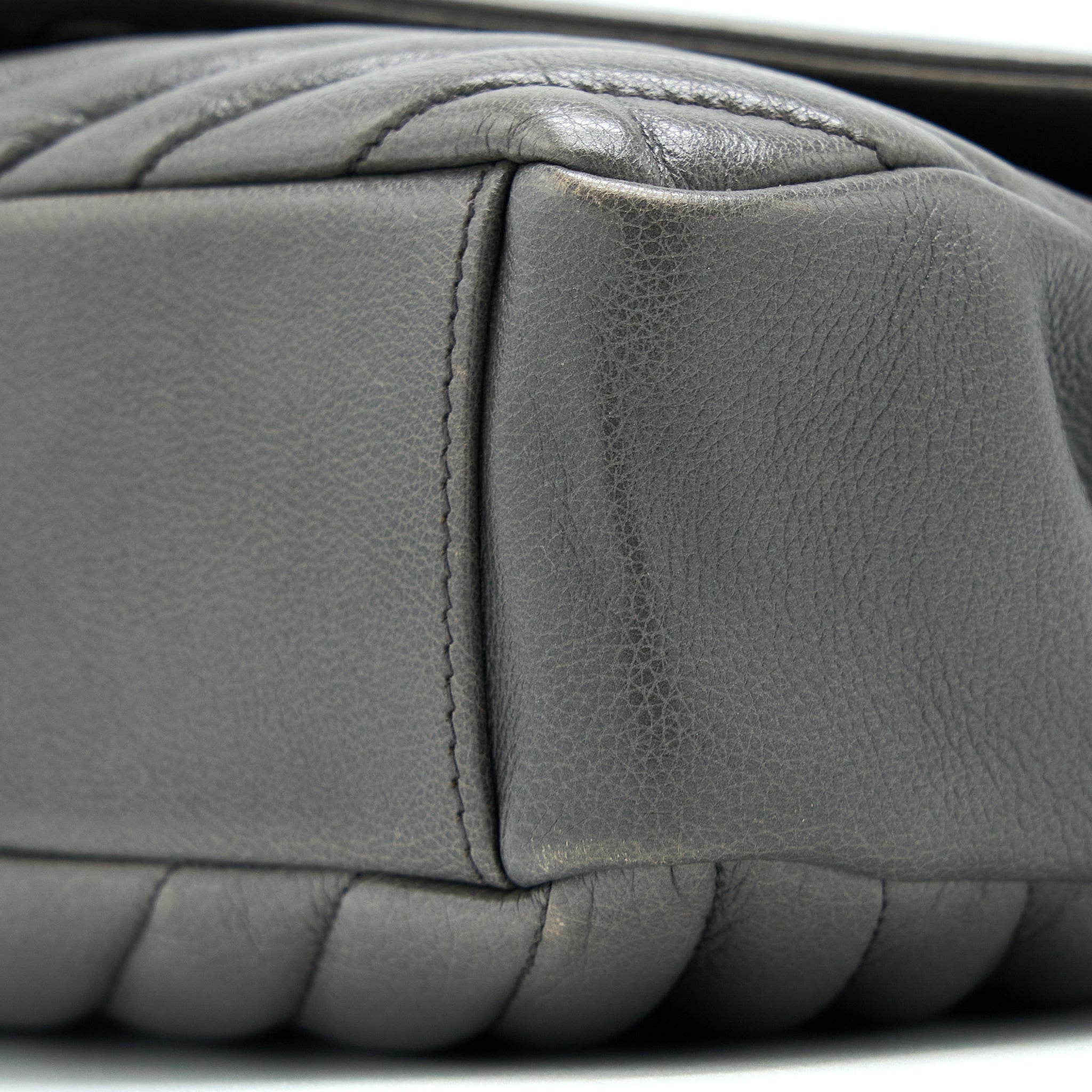 SAINT LAURENT COLLEGE BAG CALFSKIN GREY WITH RUTHENIUM HARDWARE