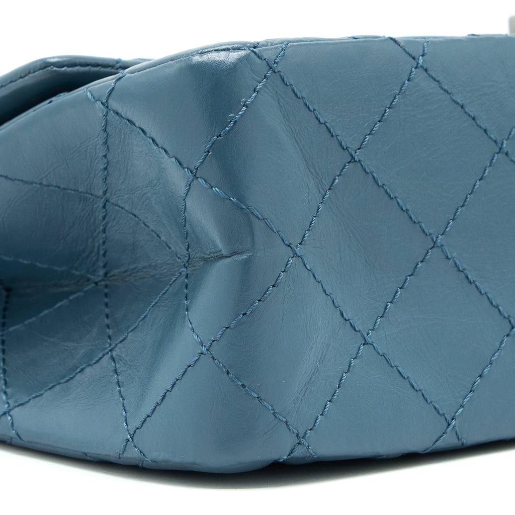 CHANEL 2.55 226 REISSUE FLAP BAG CALFSKIN BLUE GREY SHW