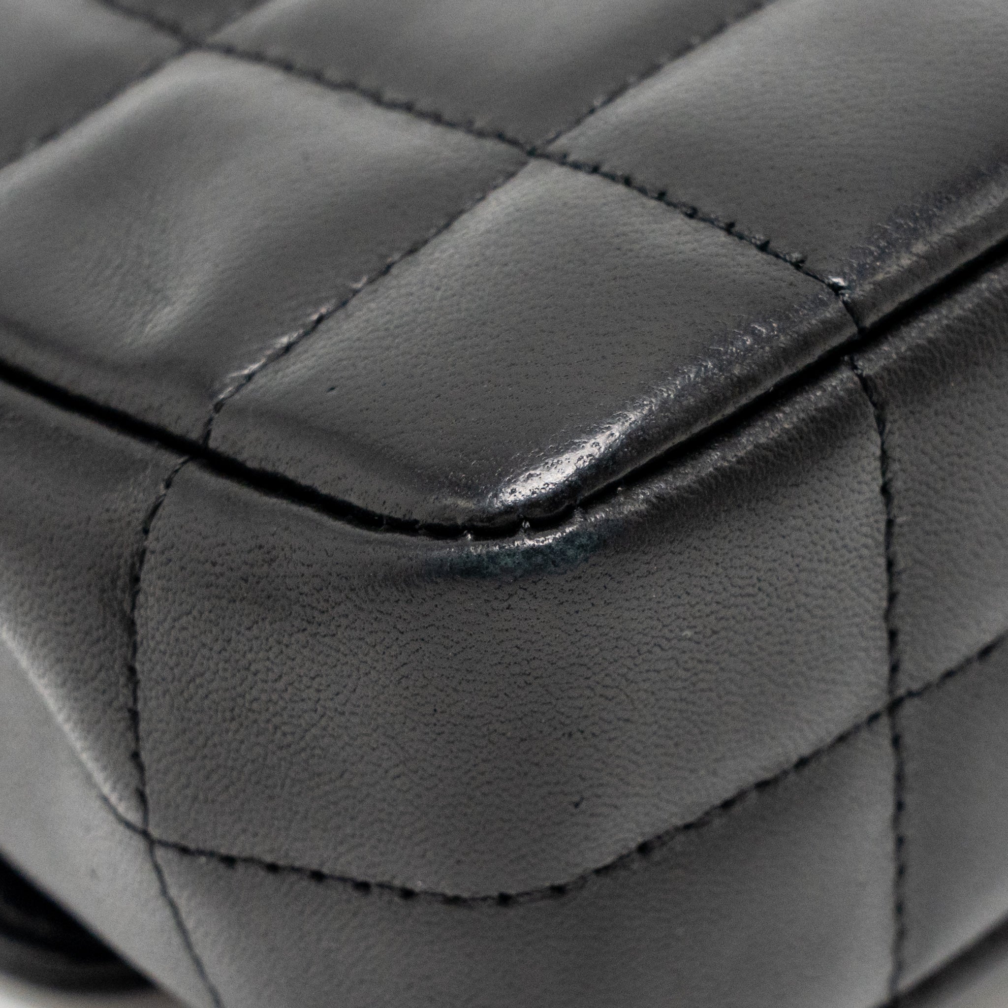 CHANEL CAMELLIA MINI FLAP SHOULDER BAG LAMBSKIN BLACK GHW