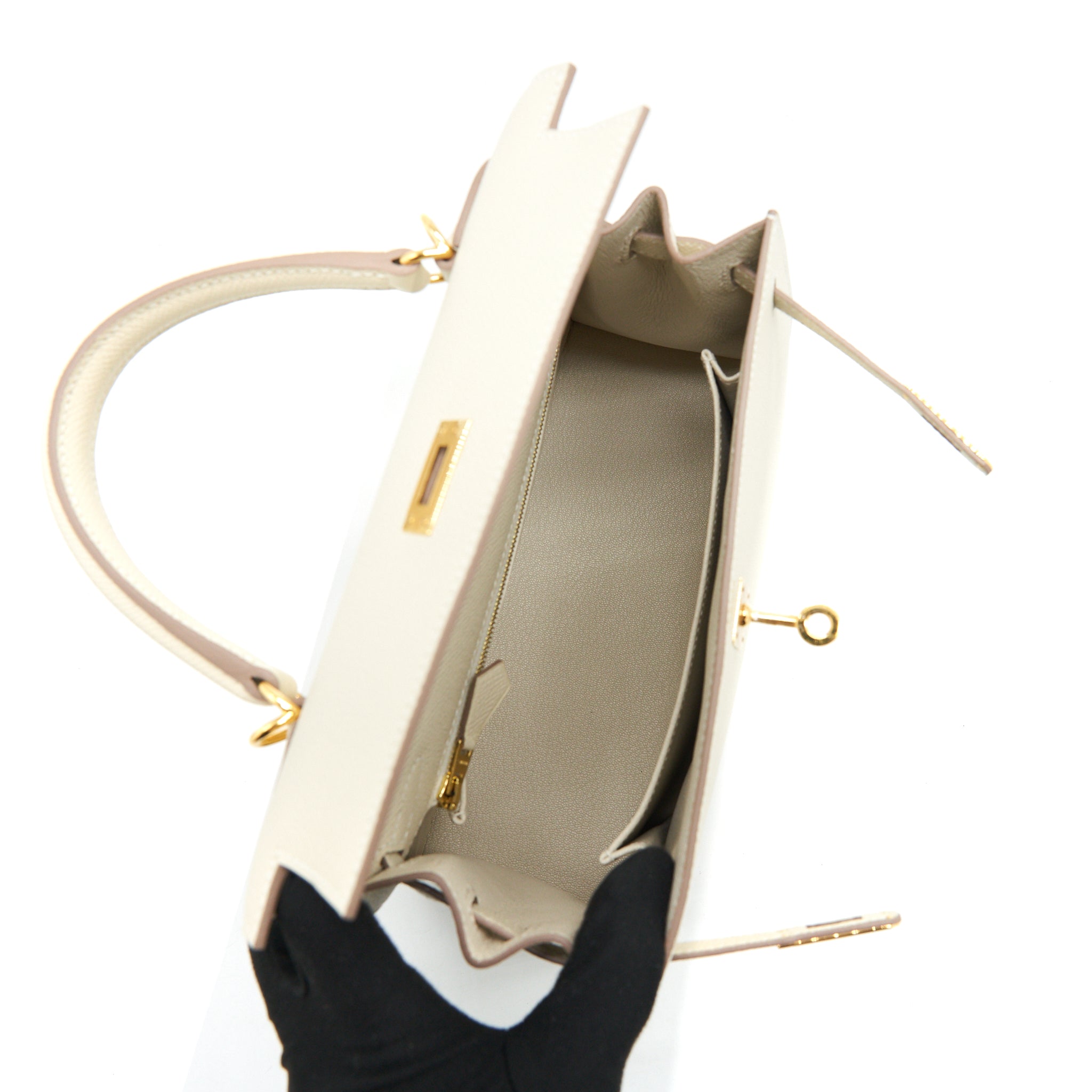 HERMES KELLY 25 EPSOM LEATHER 10 CRAIE GHW