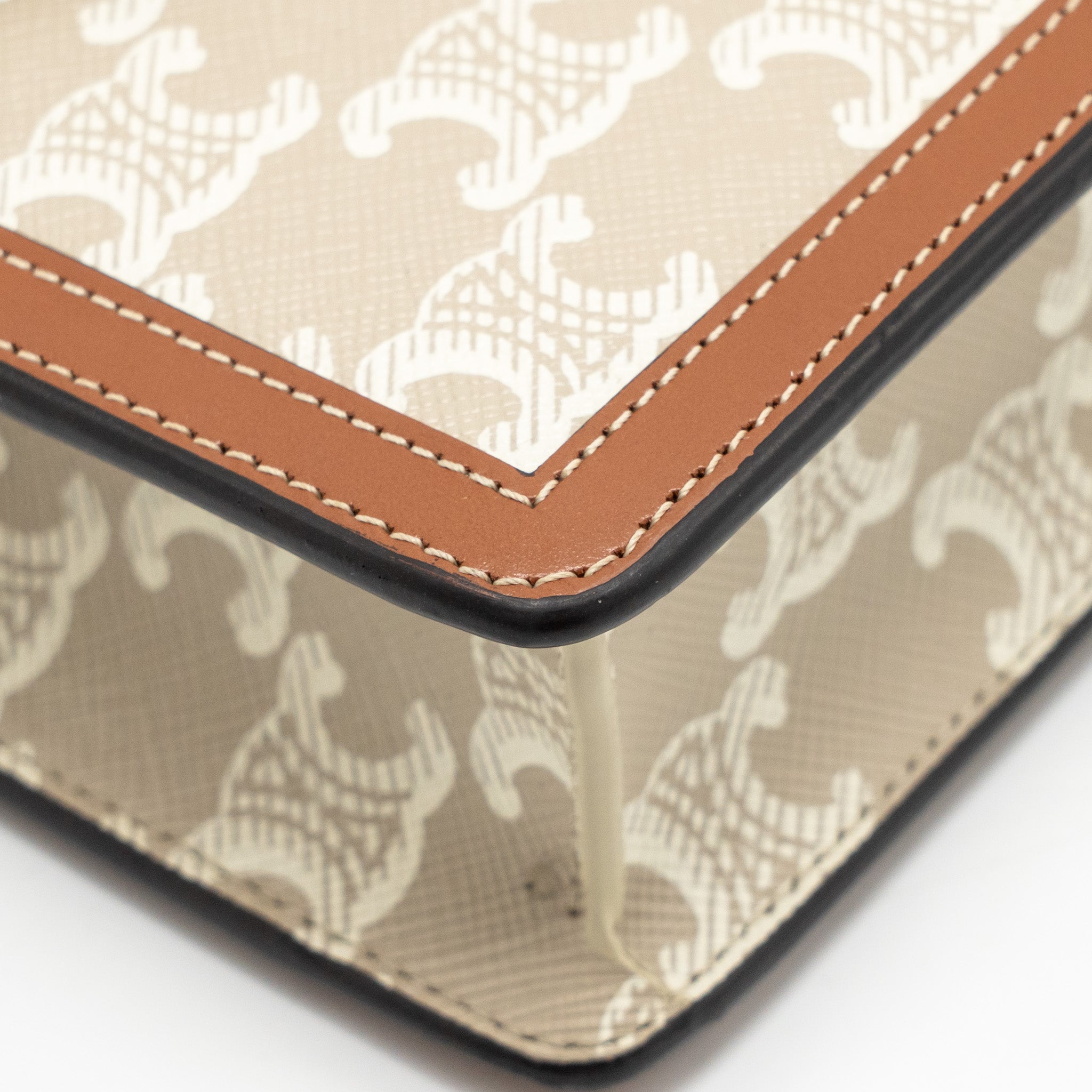 CELINE WALLET ON CHAIN MARGO TRIOMPHE CANVAS/CALFSKIN GHW