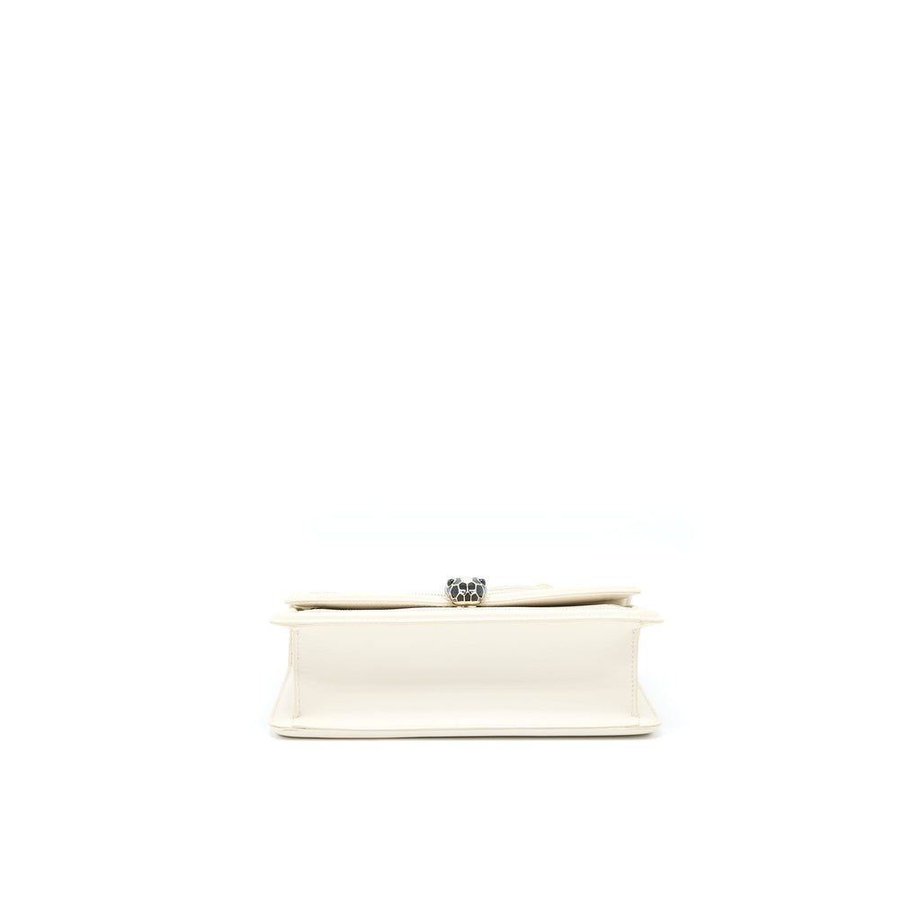 BVLGARI SERPENTI FOREVER FLAP BAG LIMITED EDITION CALFSKIN WHITE LGHW