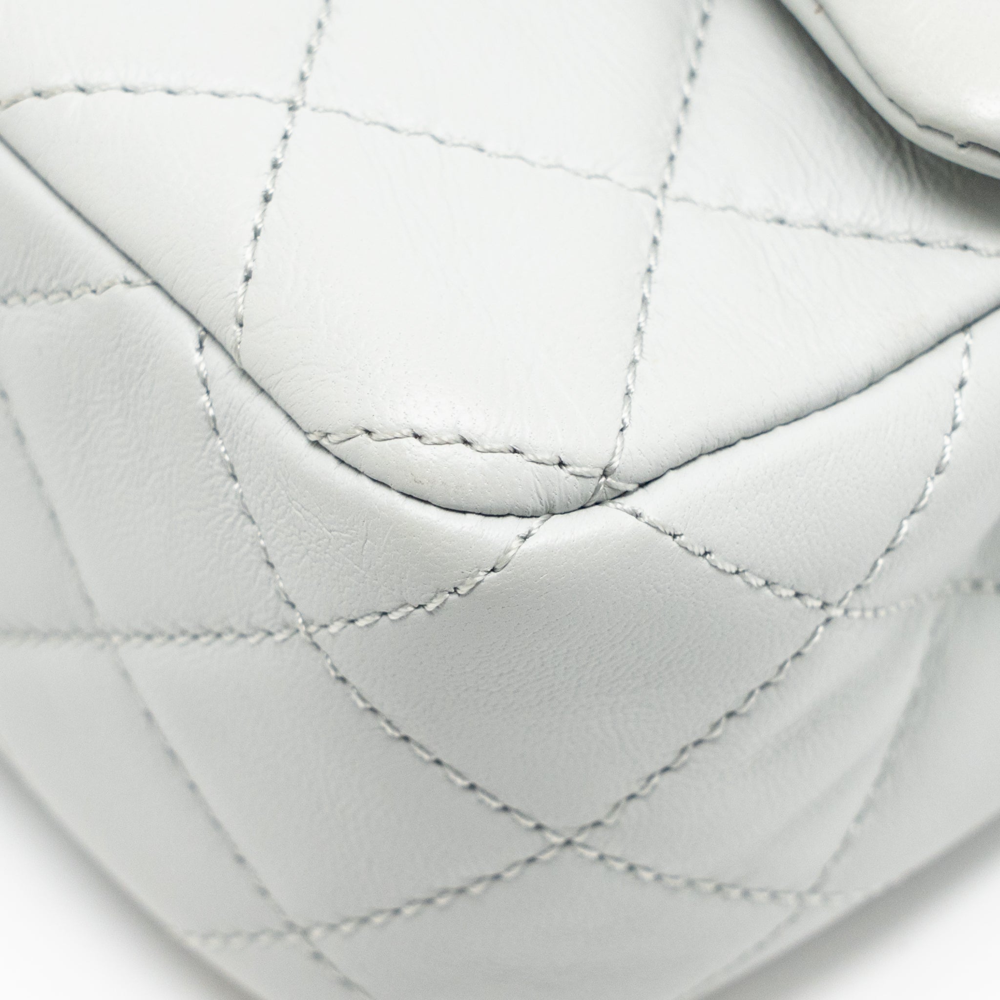 CHANEL PEARL CRUSH MINI RECTANGULAR FLAP BAG LAMBSKIN GREY GHW (MICROCHIP)
