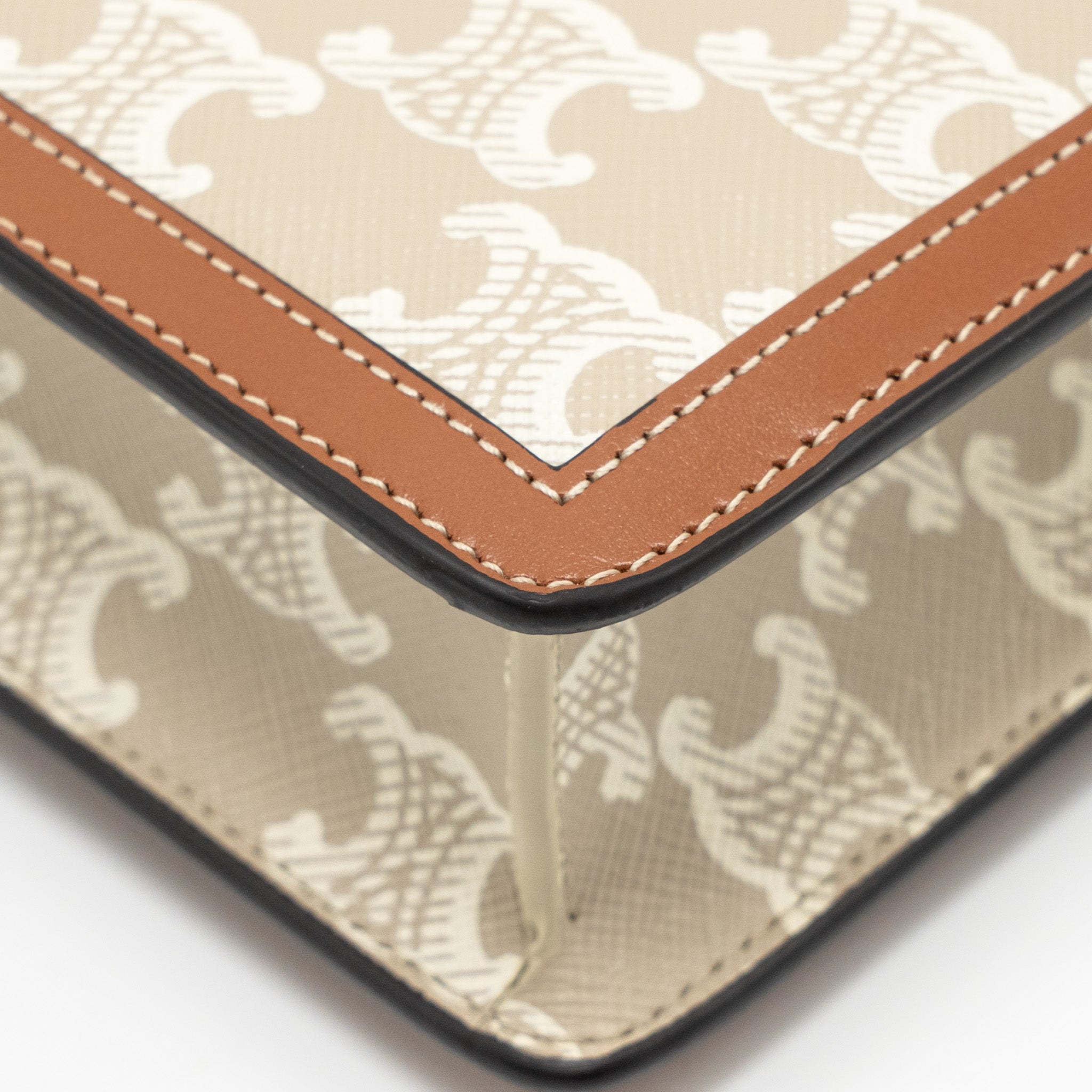 CELINE WALLET ON CHAIN MARGO TRIOMPHE CANVAS/CALFSKIN GHW
