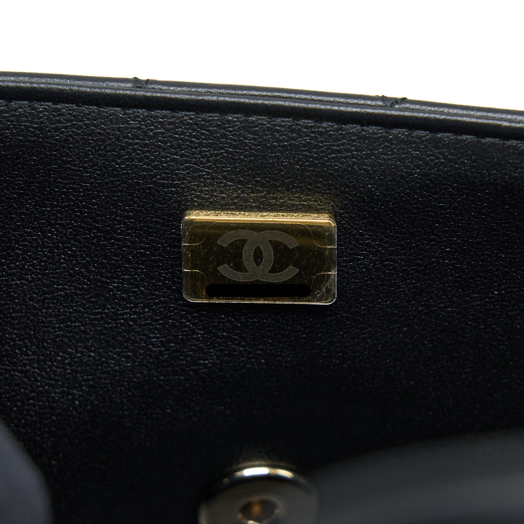 CHANEL CLASSIC MINI RECTANGULAR FLAP BAG LAMBSKIN BLACK LGHW (MICROCHIP)