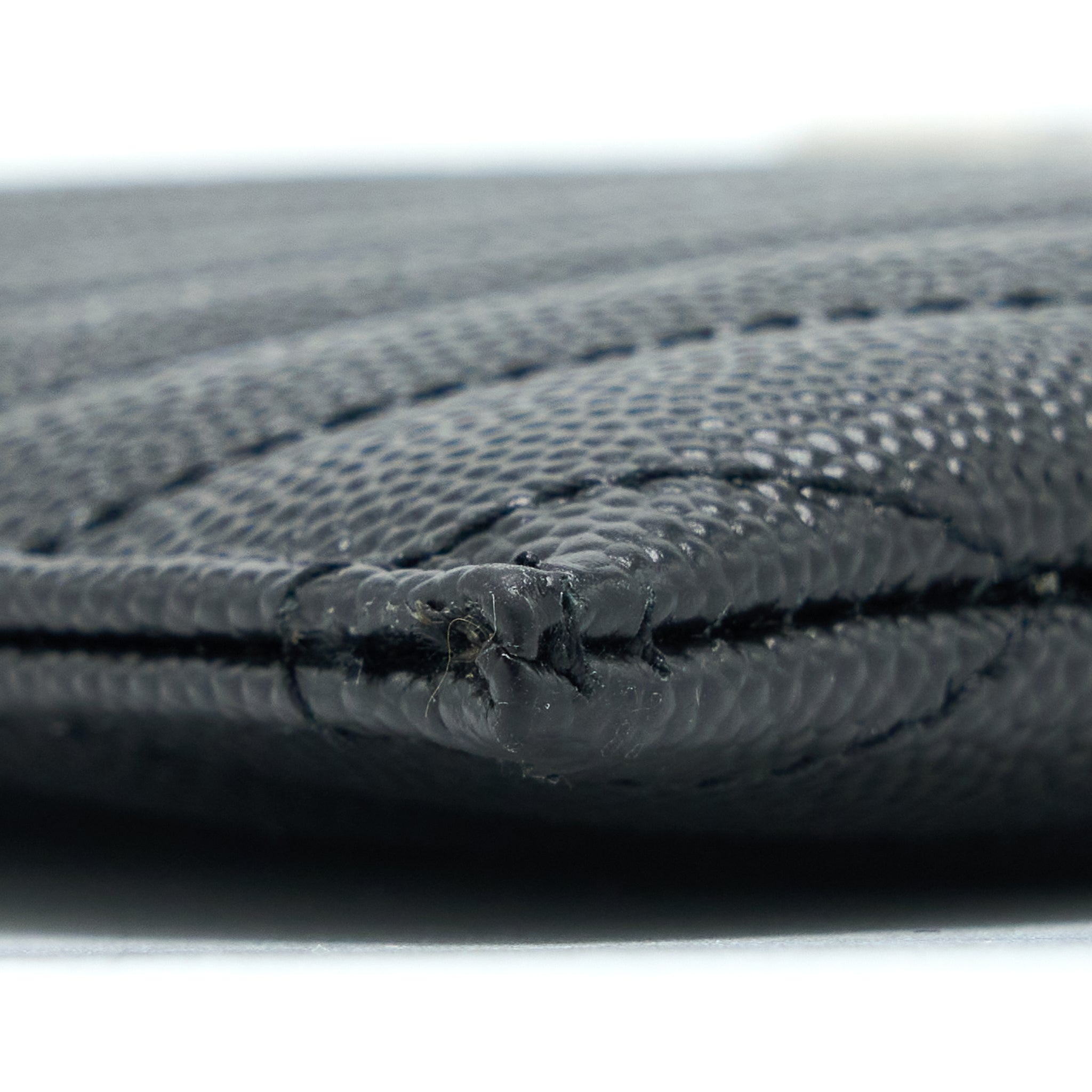 SAINT LAURENT CASSANDRA MATELASSE ZIPPED POUCH GRAINED CALFSKIN BLACK SHW