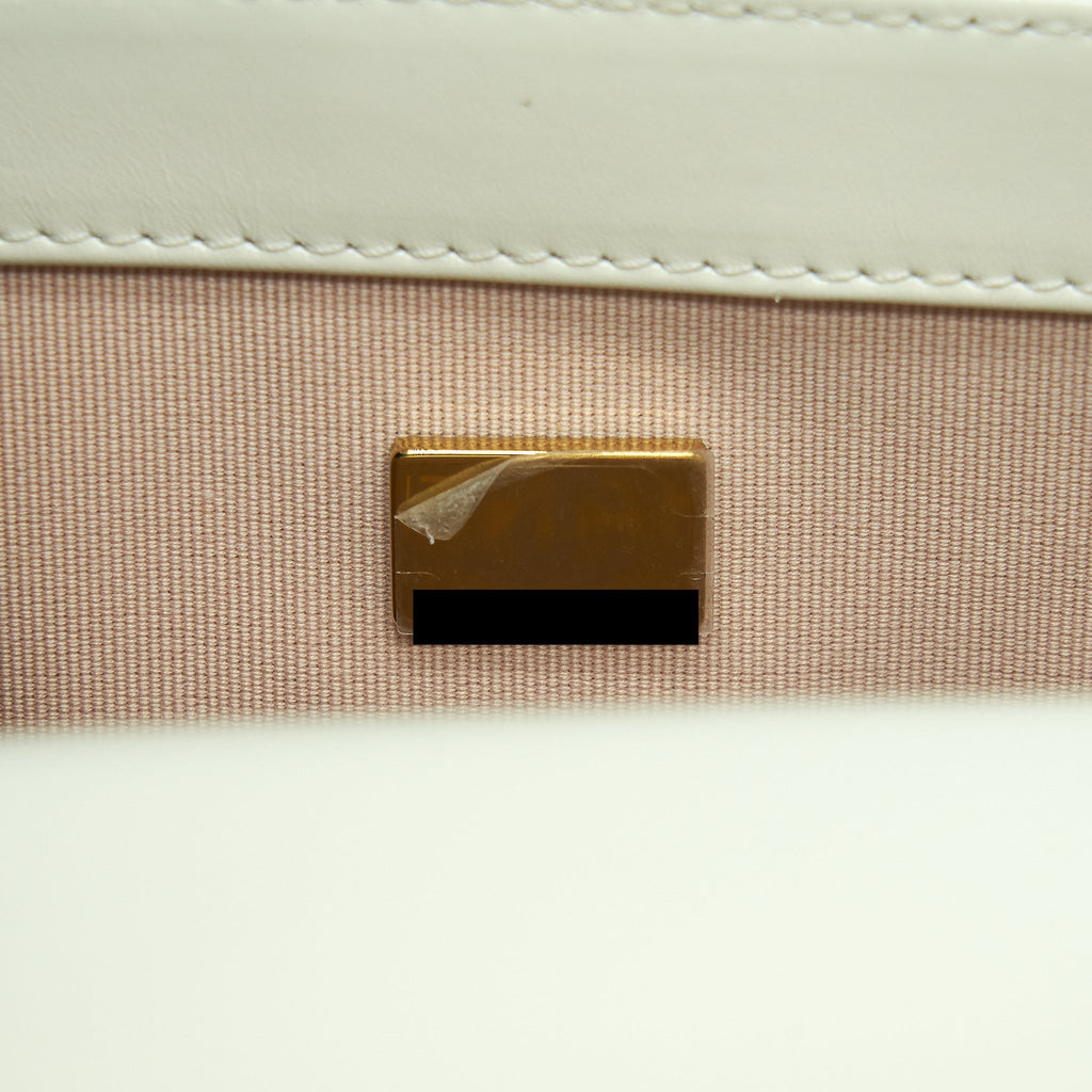 CHANEL MINI BOY HANDBAG CALFSKIN WHITE GHW (MICROCHIP)