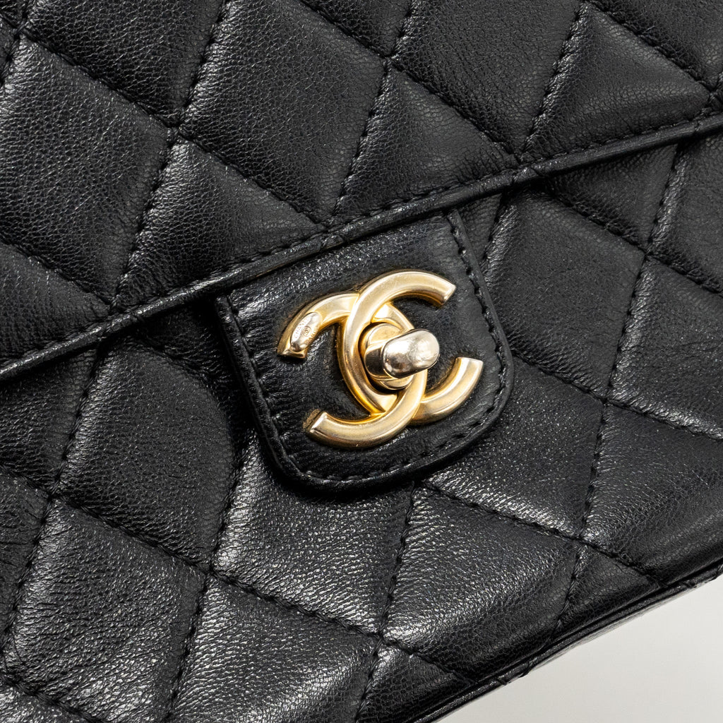 CHANEL 22K RETRO CLASSIC NEW SQUARE LARGE FLAP BAG GOATSKIN BLACK GHW (MICROCHIP)