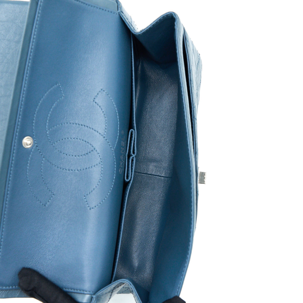 CHANEL 2.55 226 REISSUE FLAP BAG CALFSKIN BLUE GREY SHW