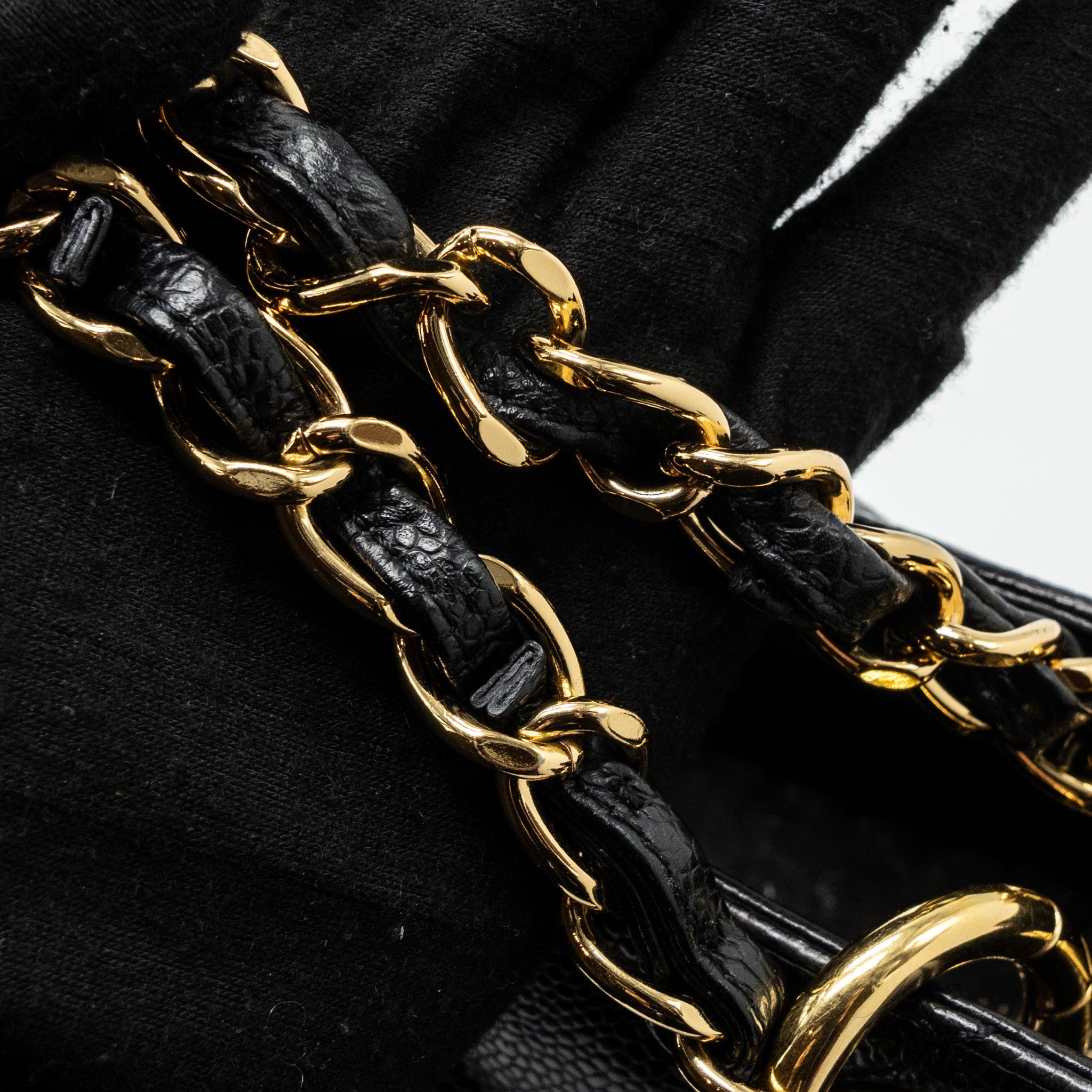 CHANEL GRAND SHOPPING TOTE CAVIAR BLACK GHW