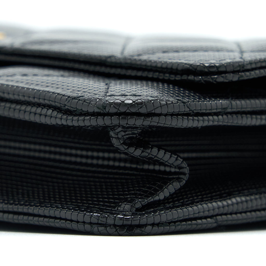 CHANEL LIMITED WALLET ON CHAIN CALFSKIN BLACK GHW