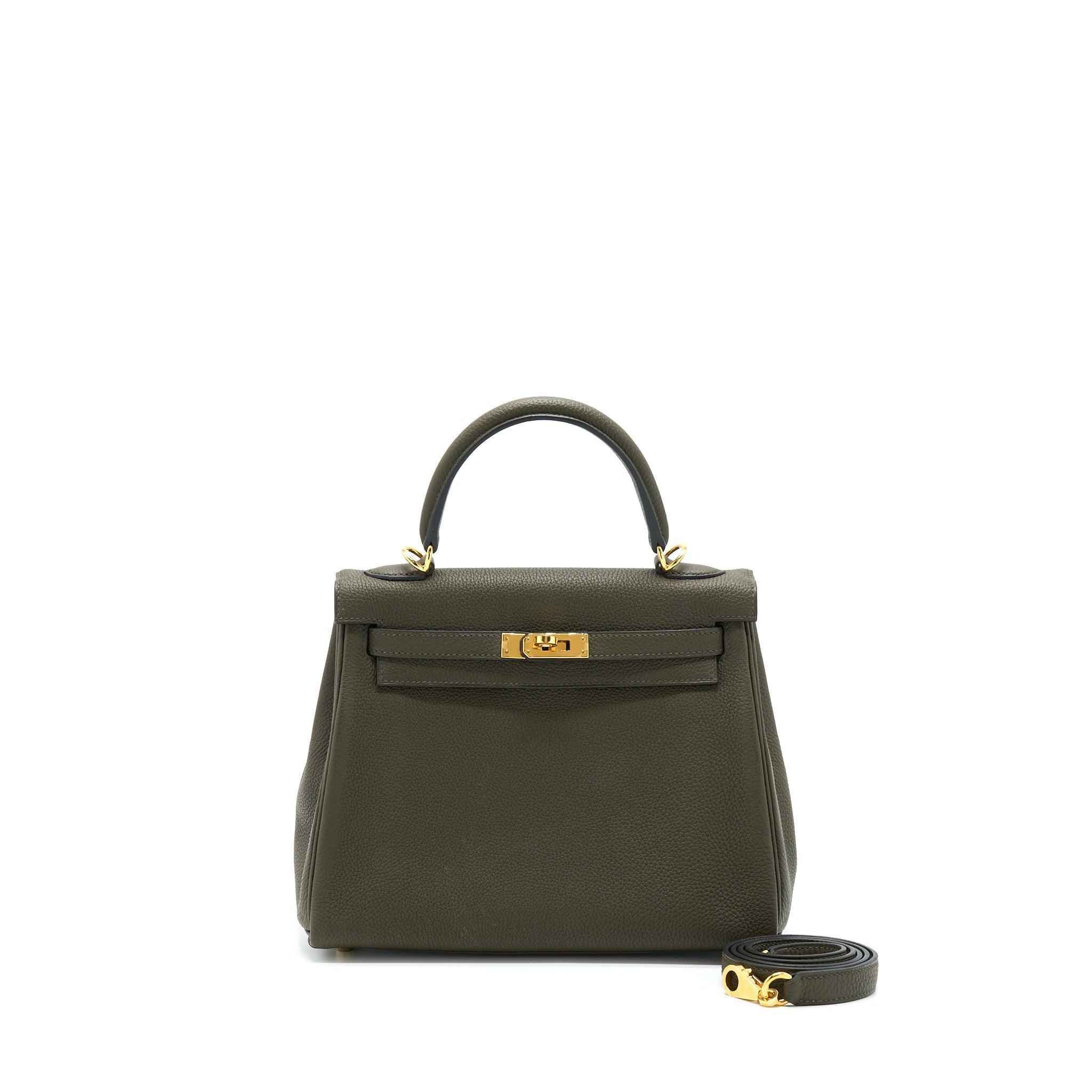 HERMES KELLY 25 TOGO C6 VERT DE GRIS GHW