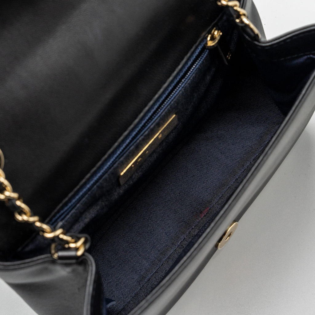 CHANEL SMALL FLAP BAG LAMBSKIN BLACK LGHW