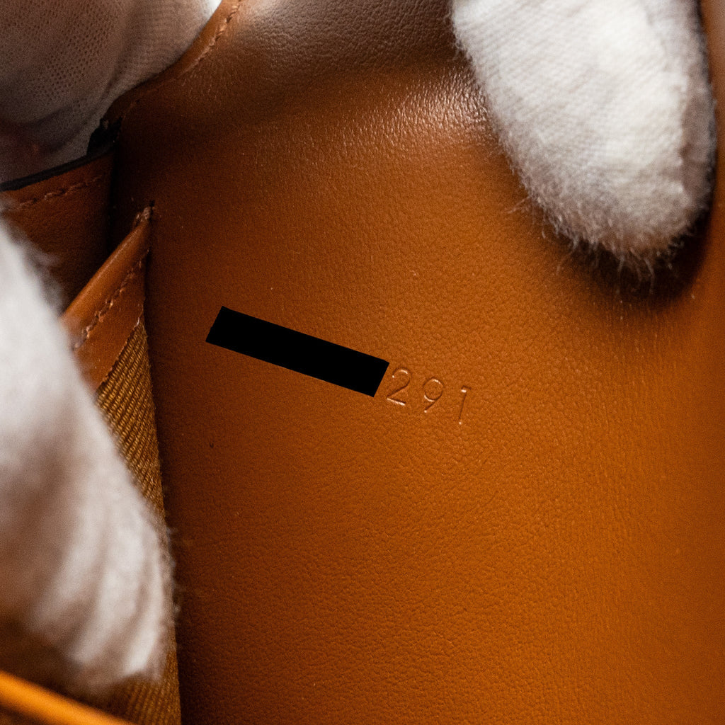 CELINE WALLET ON STRAP TRIOMPHE CANVAS/SMOOTH LAMBSKIN TAN GHW