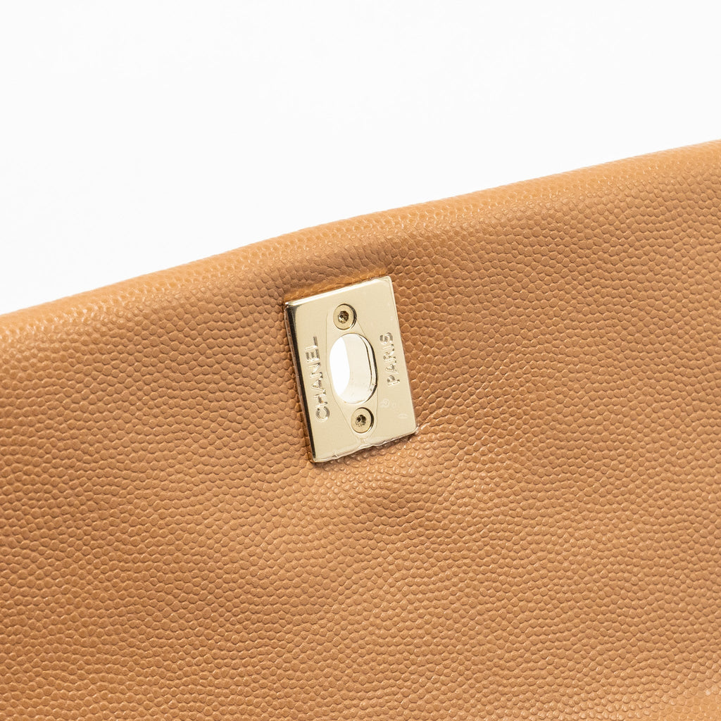 CHANEL 21P SMALL COCO HANDLE CAVIAR CARAMEL LGHW