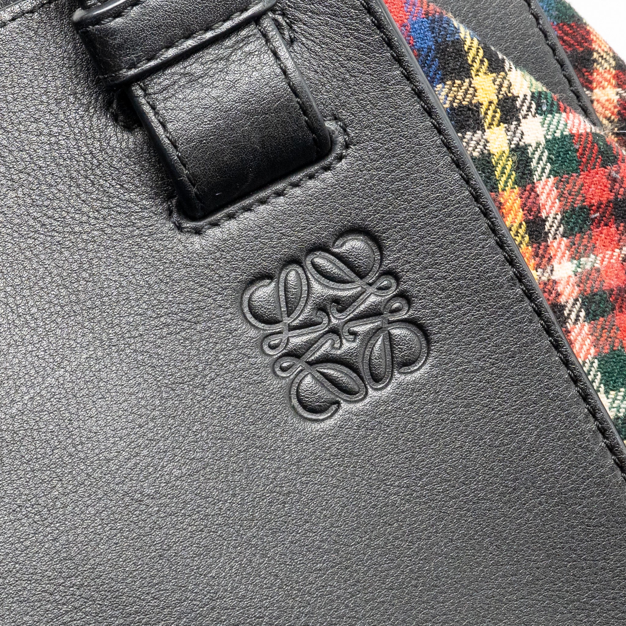 LOEWE HAMMOCK TARTAN BAG BLACK/RED TARTAN CALF/TEXTILE SHW