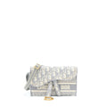 DIOR SADDLE SLIM POUCH LIGHT GREY DIOR OBLIQUE EMBROIDERY