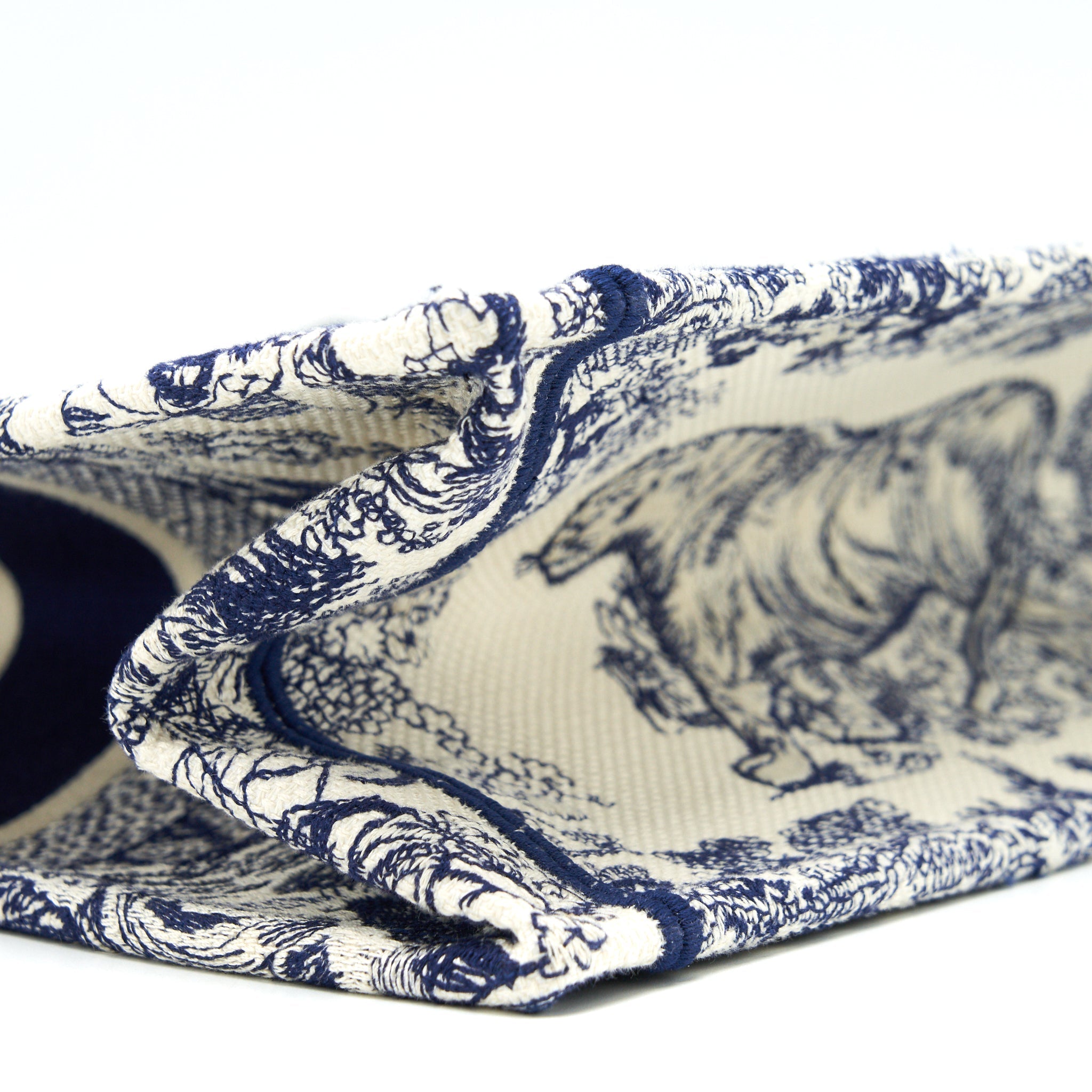 DIOR SMALL BOOK TOTE TOILE DE JOUY NAVY WITH SILK TILLY SCARF